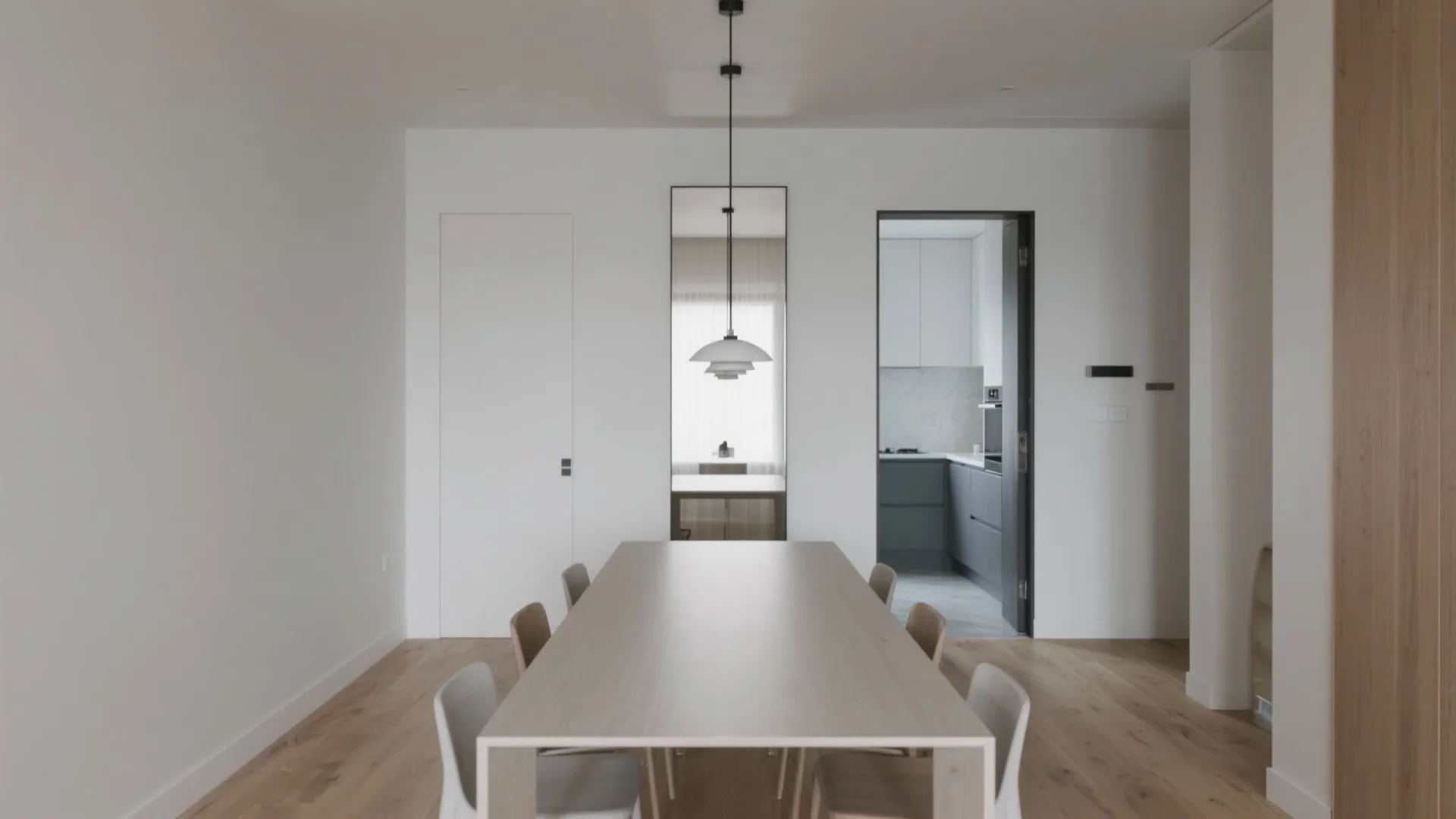 3. Linear layout with mirrored wall