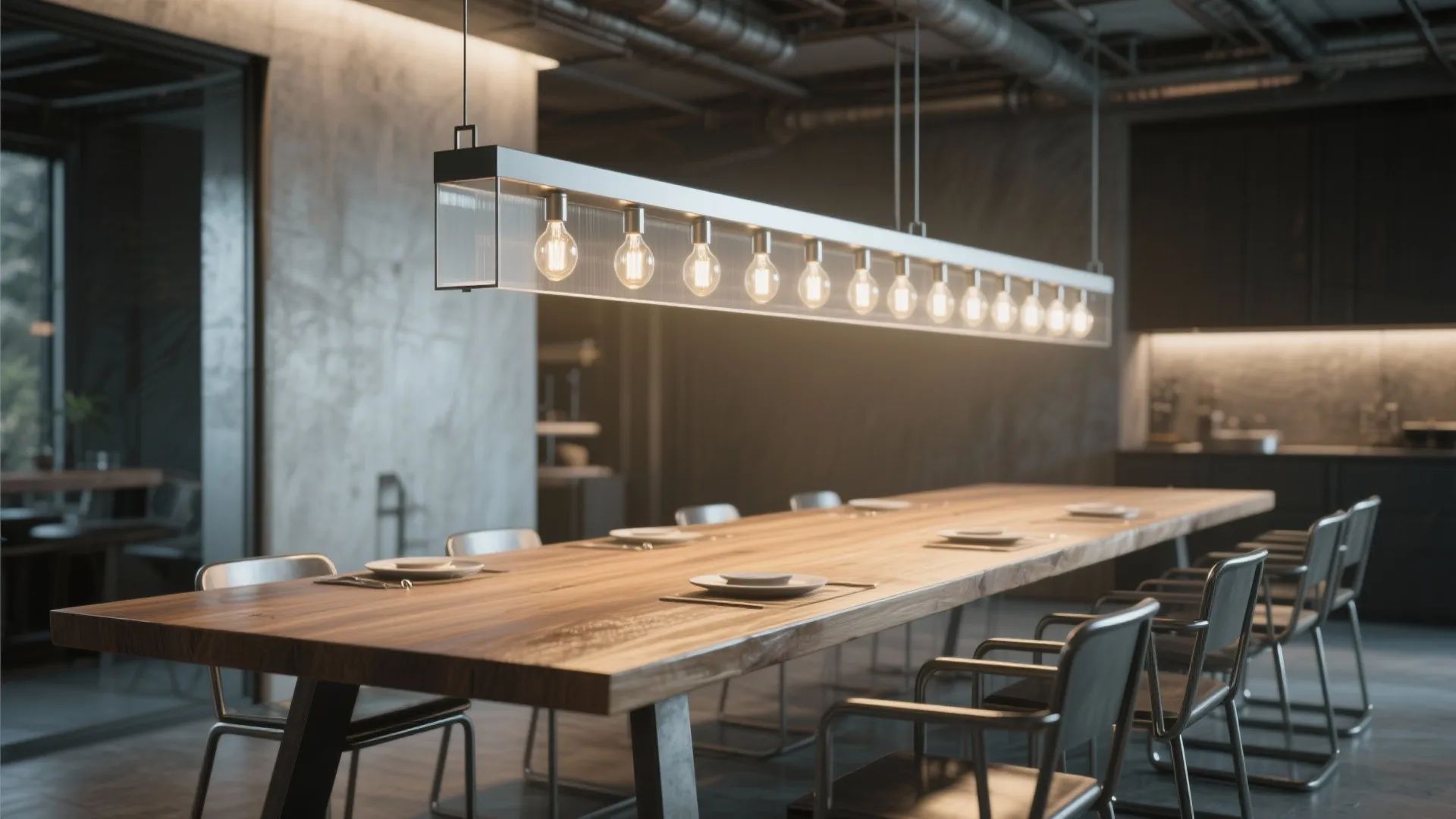 2. Linear Pendant Over Long Tables