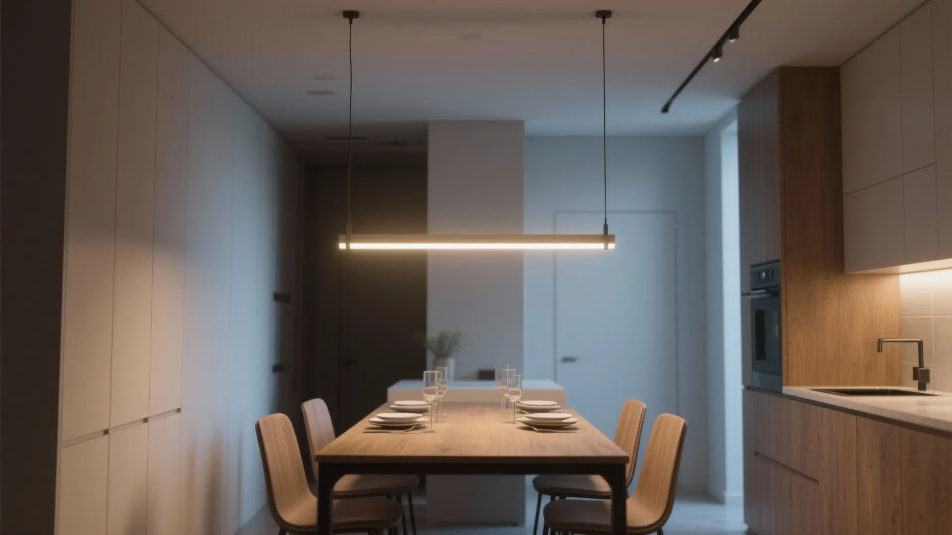 2. Linear Pendant for Narrow Tables