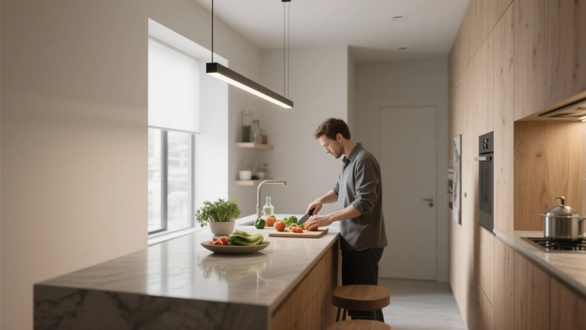 1. Low-profile linear pendants