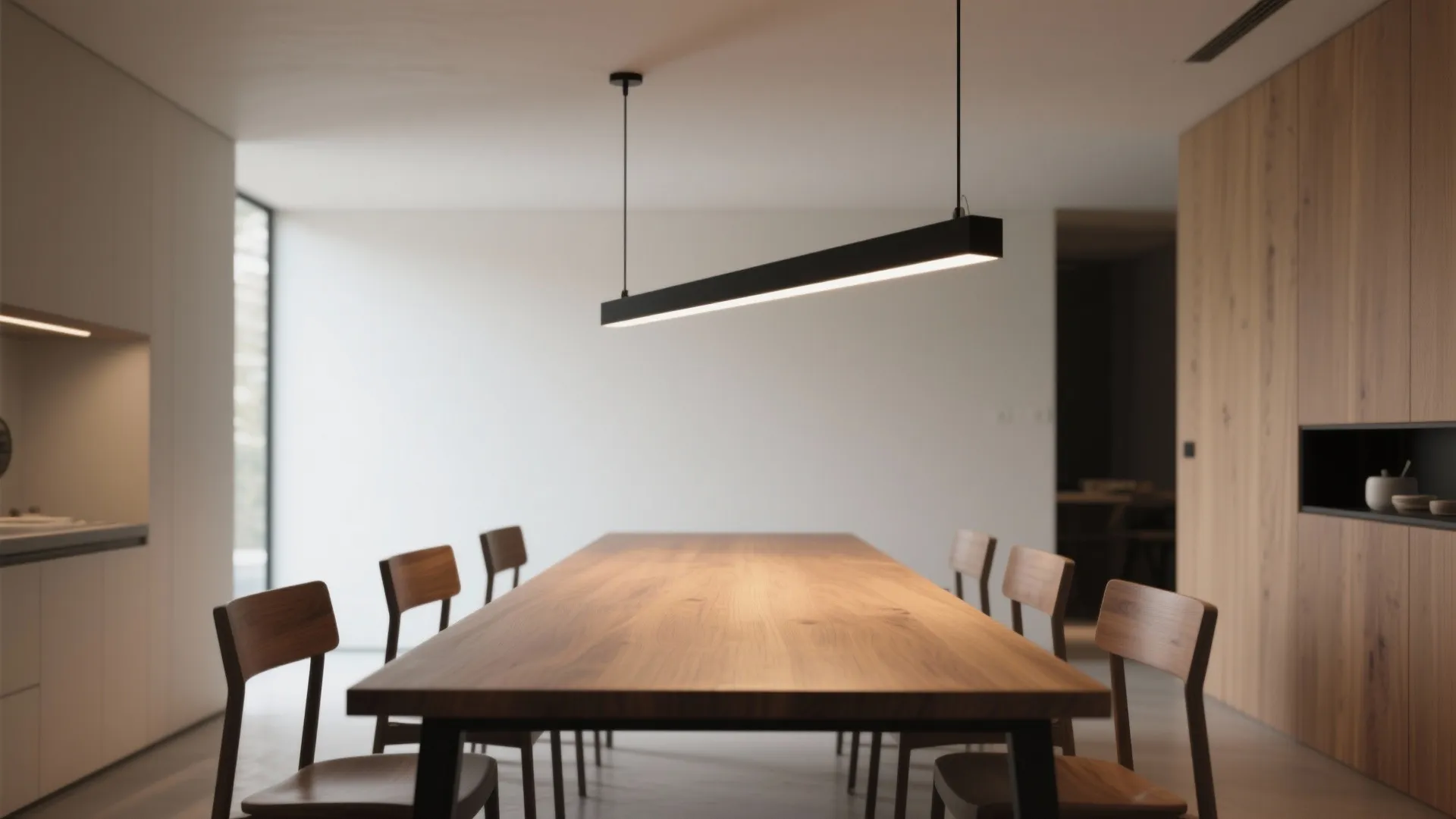 2. Linear pendants for narrow tables