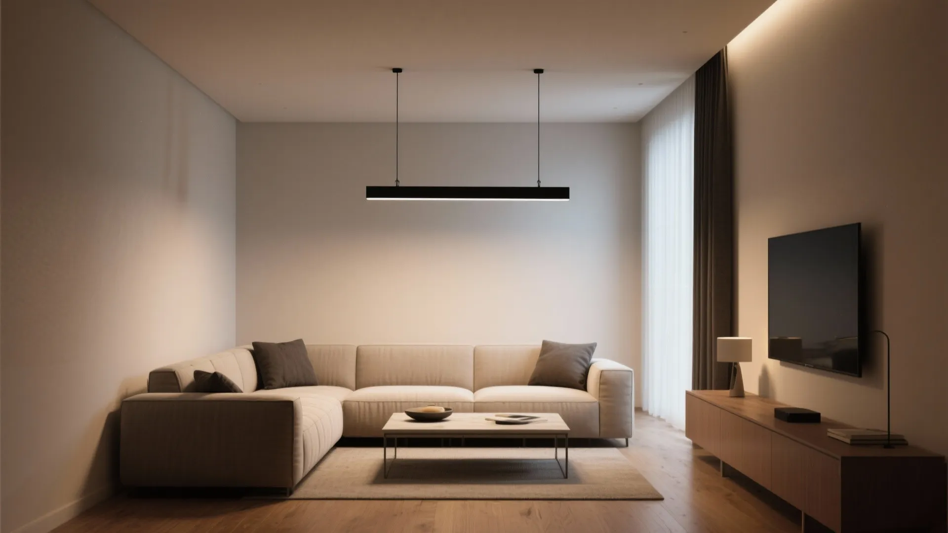 2. Minimalist Linear Pendant