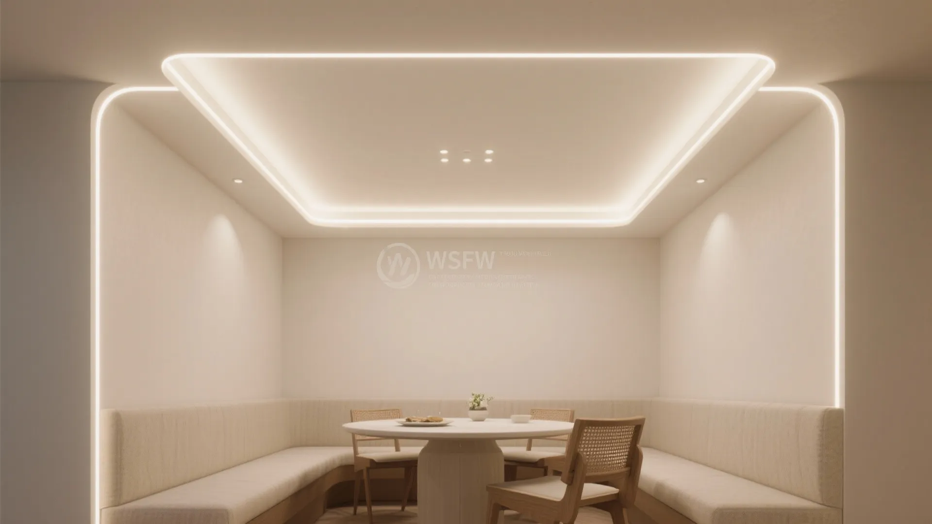 Low-Profile Linear LEDs Framing the Ceiling