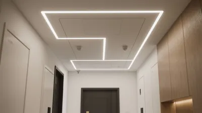 Modern Hallway Design with LED Ceiling Lighting