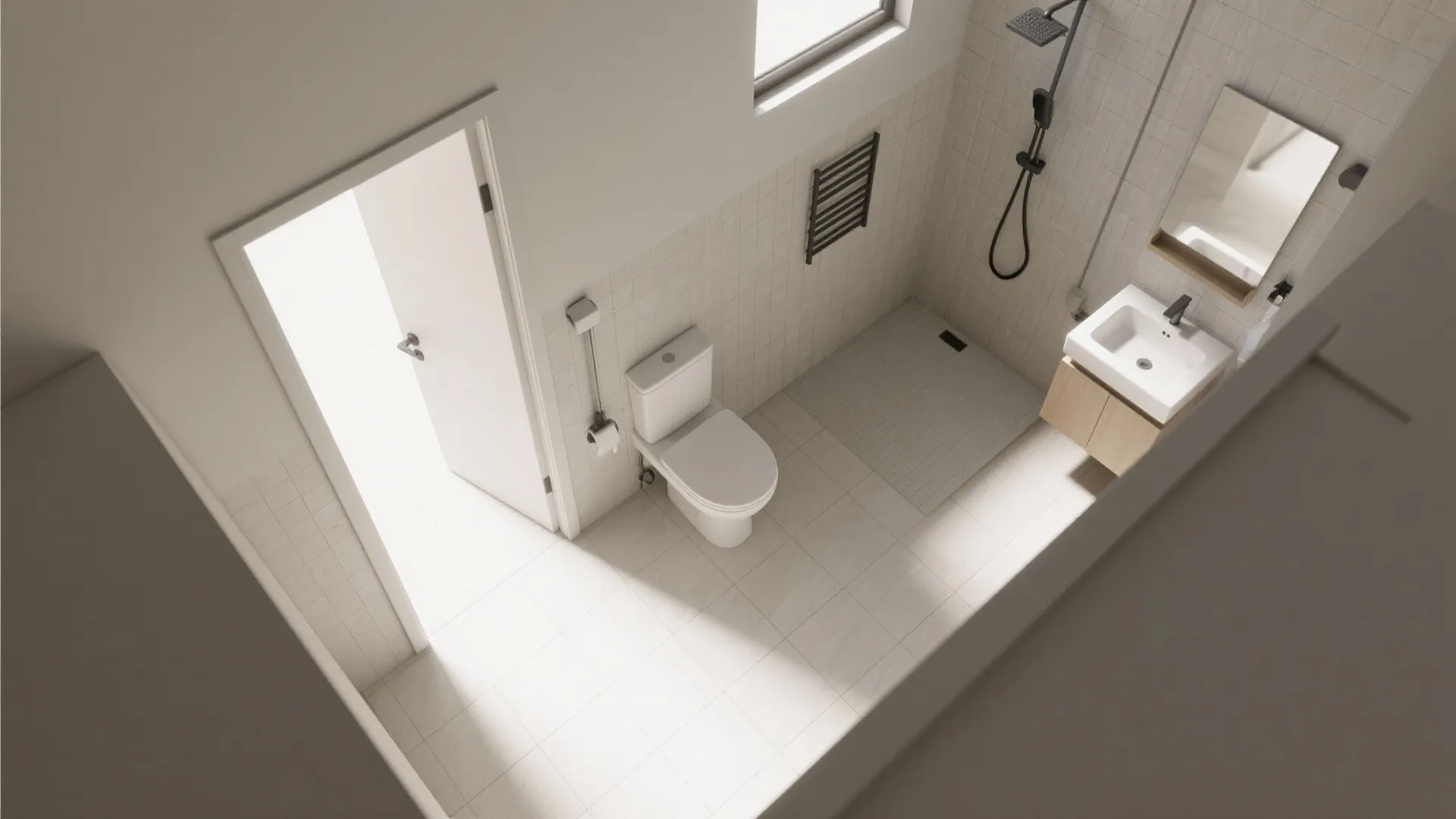 4. Linear layout with pocket door