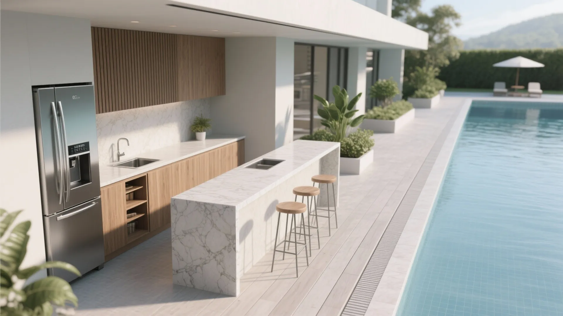 5 Outdoor Pool Kitchen Ideas for Every Budget: Creative, practical poolside kitchen concepts I use in real projects—space-saving, weatherproof, and fun to cook in.