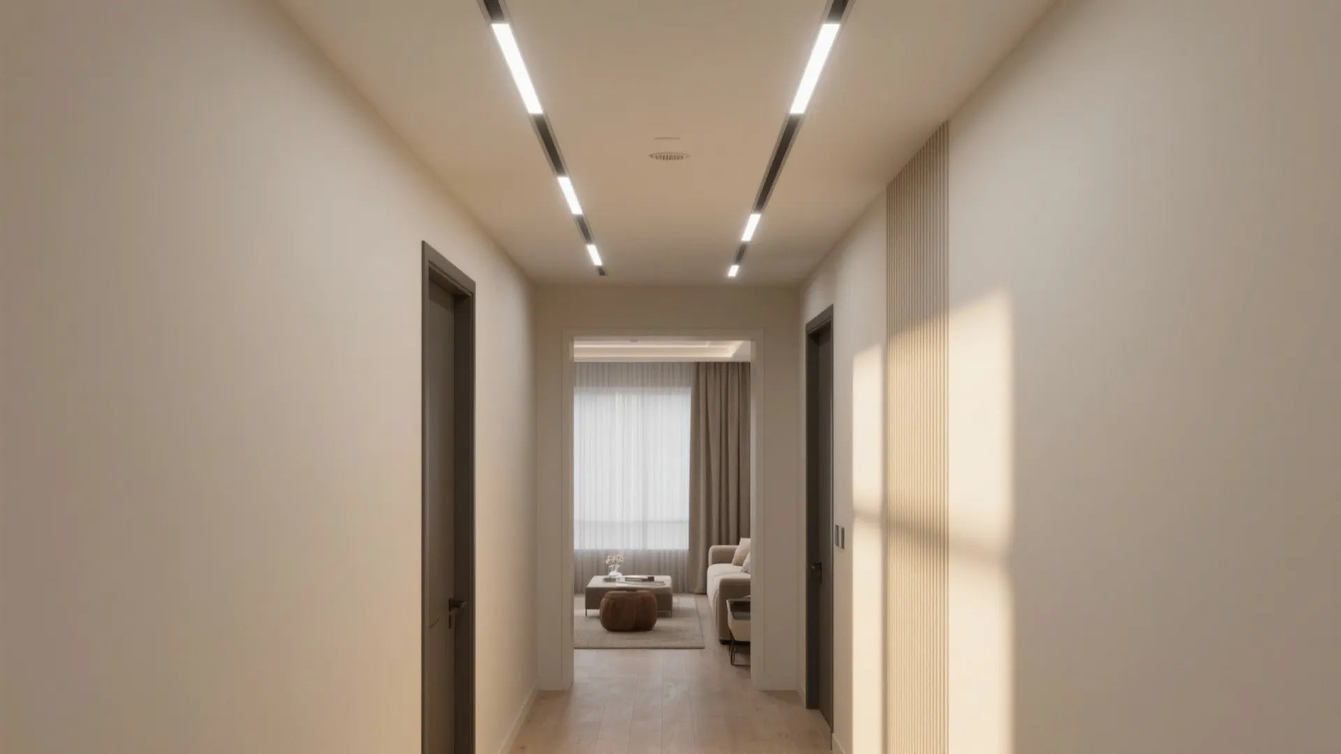 Linear Recessed Lighting Tracks in POP