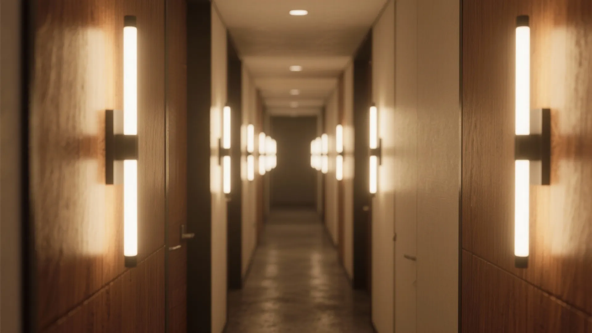 1. Slim linear sconces for narrow hallways