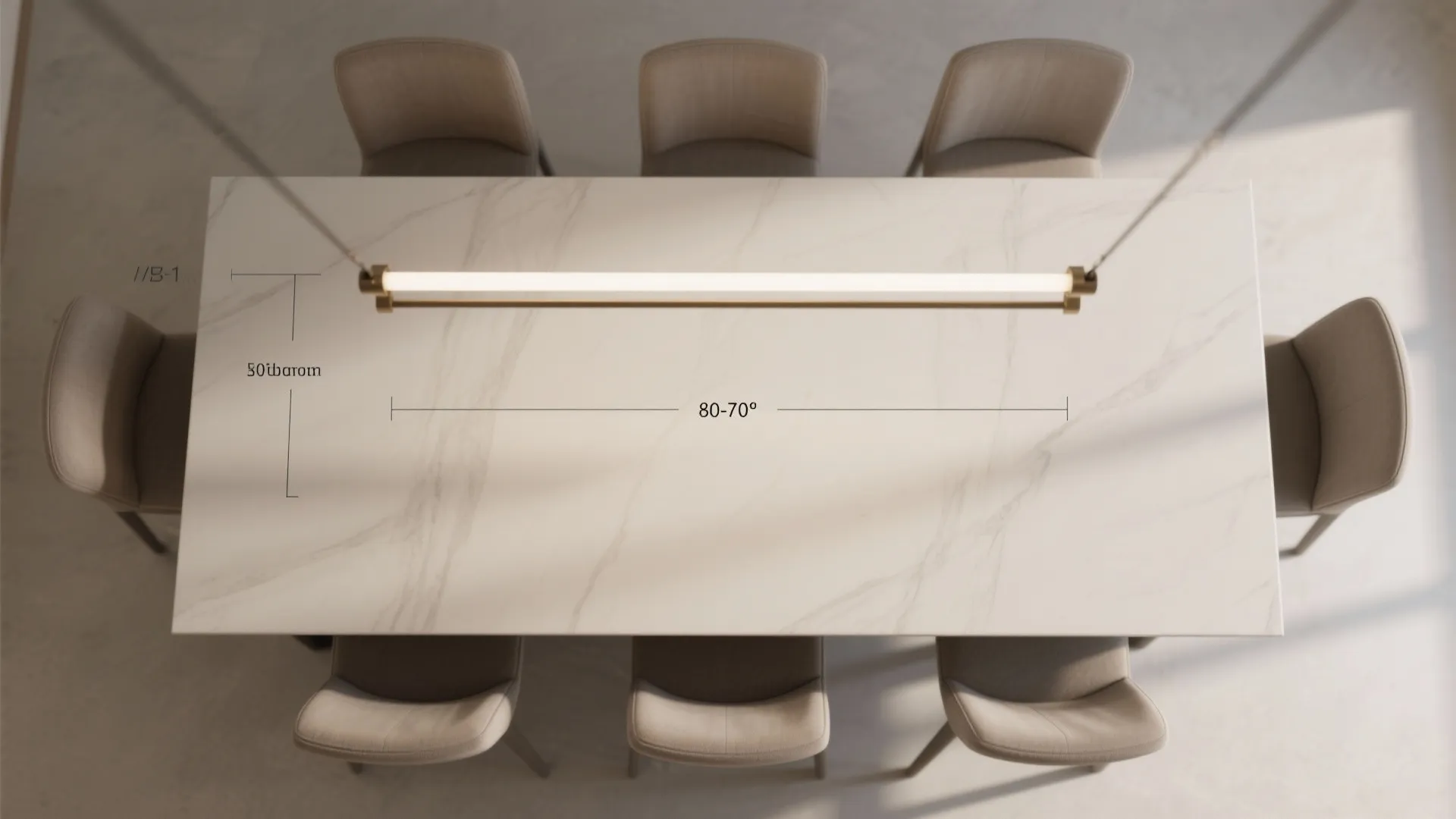 Linear bar chandelier with soft diffusion