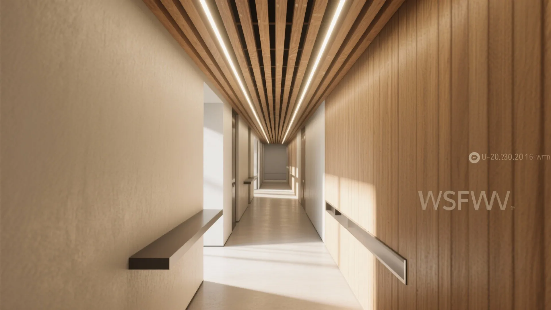 Linear Wood Slats with Integrated Lighting