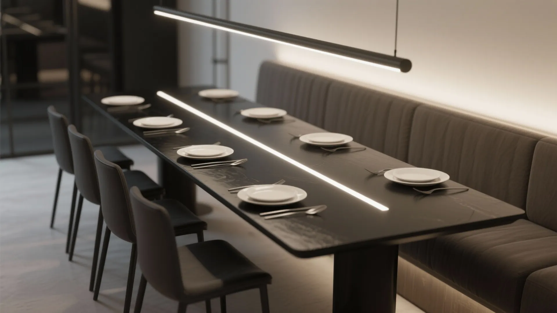 2. Linear Slimline Lights for Narrow Tables