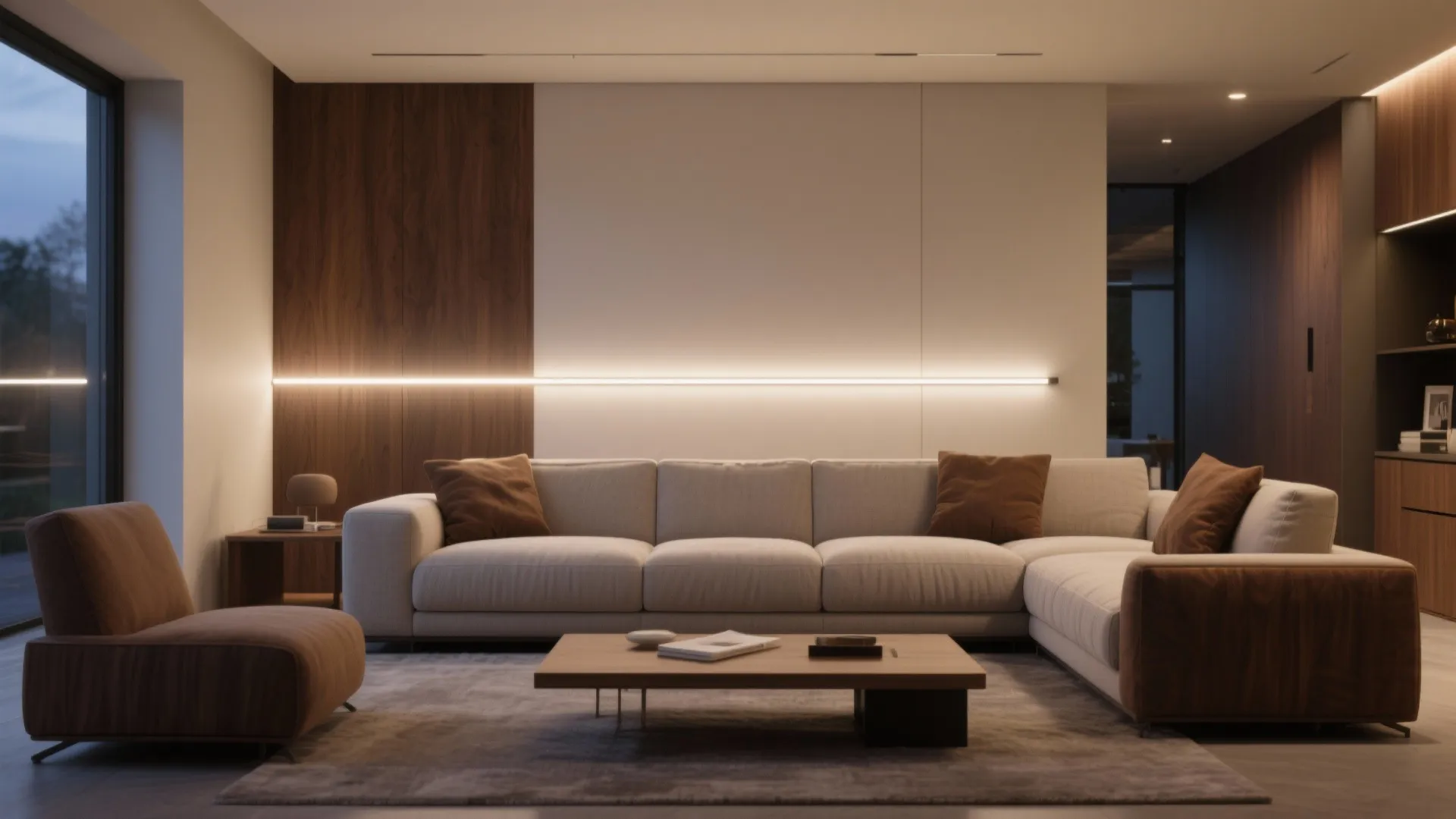 Statement Slot: Linear Light Above the Sofa