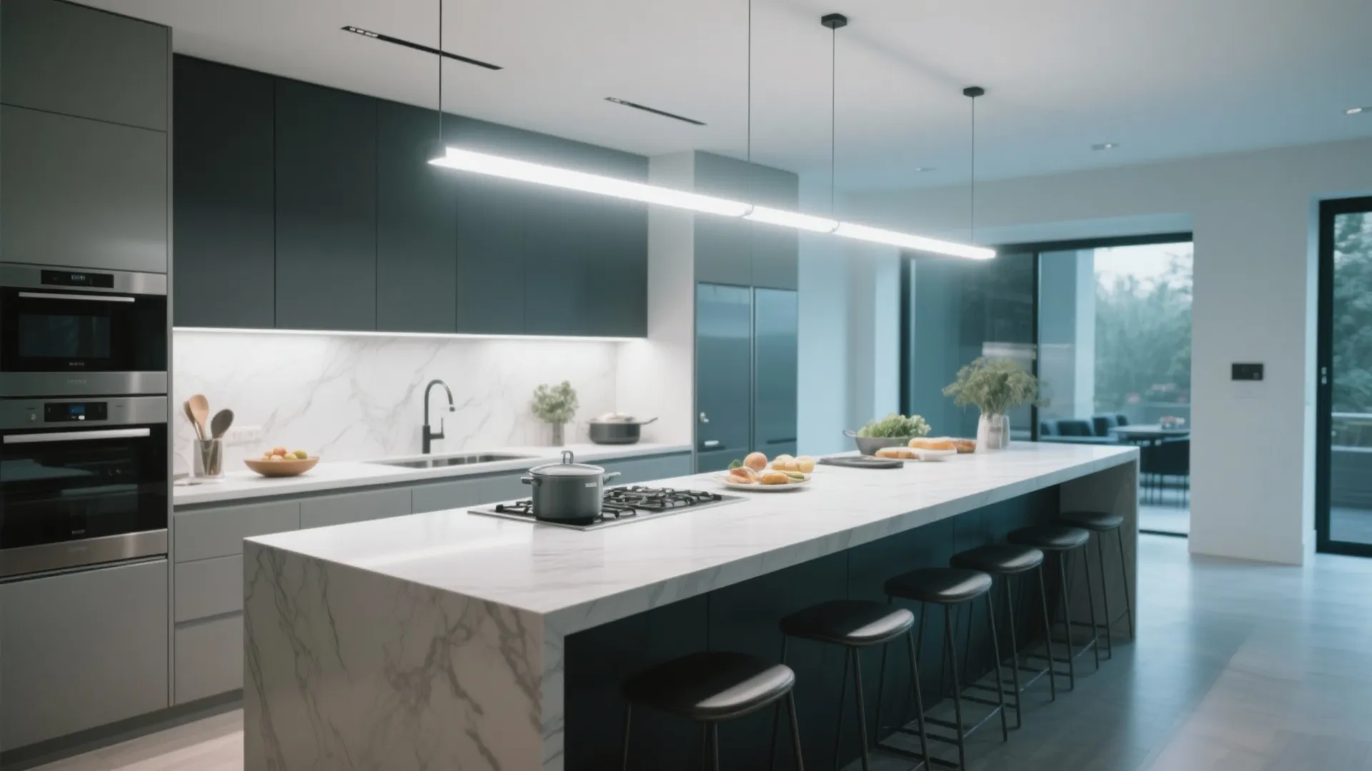 6. Linear Suspension Lights