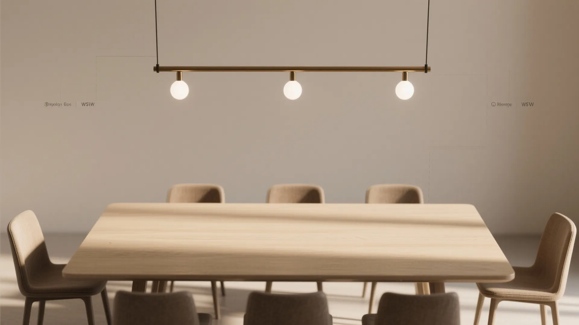 2) Linear multi-light pendants for rectangular tables
