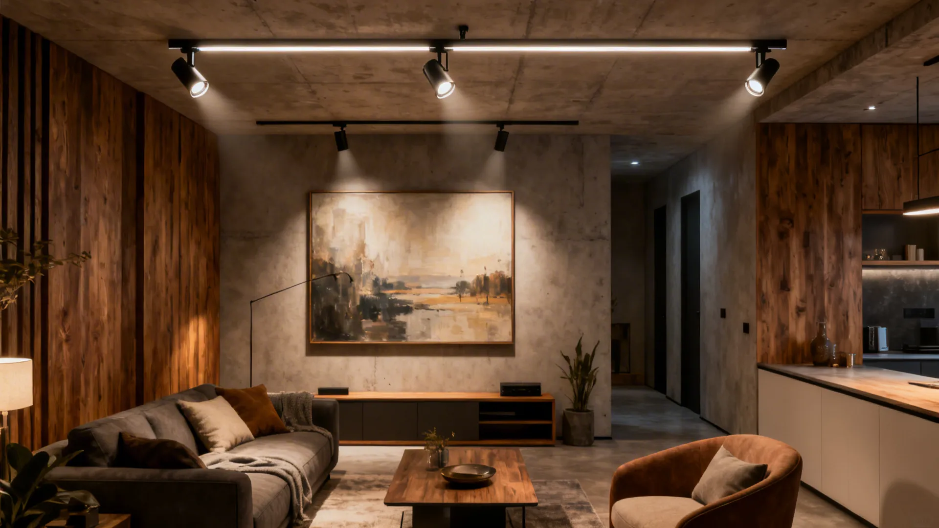 3. Linear Track Lighting for Flexible Focus