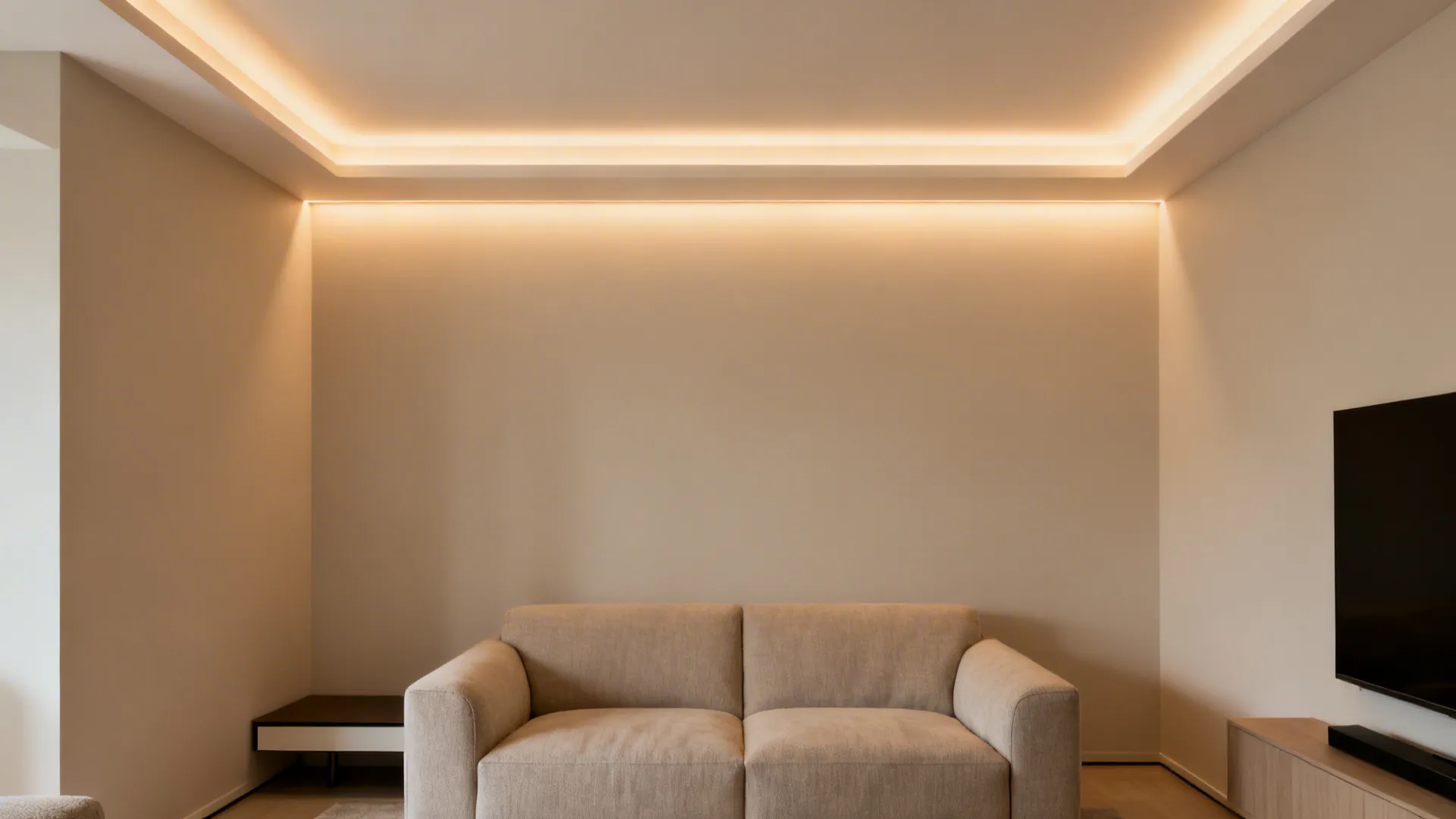 Minimal Linear Tray with Cove Glow