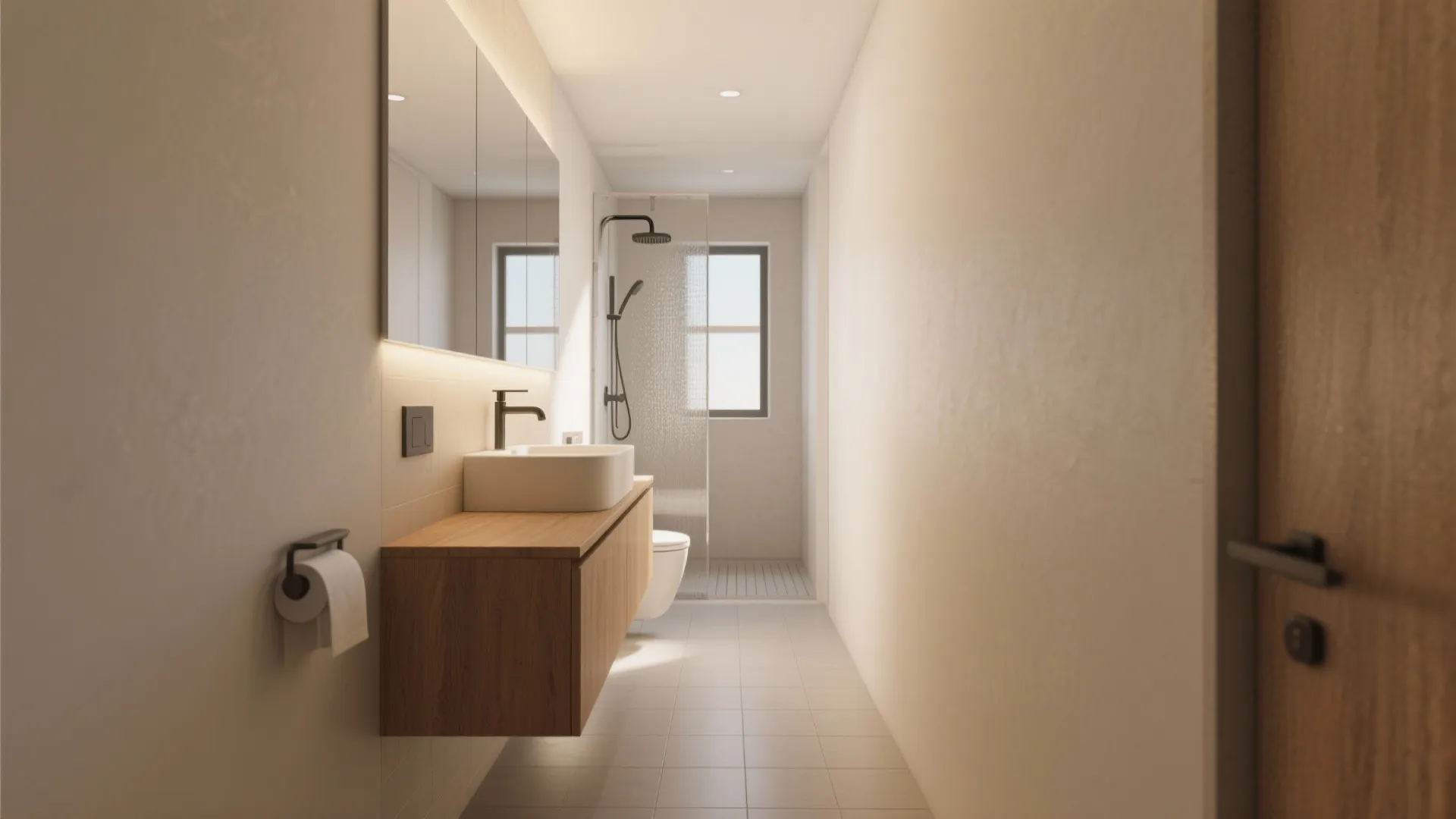 1. Linear layout with a floating vanity