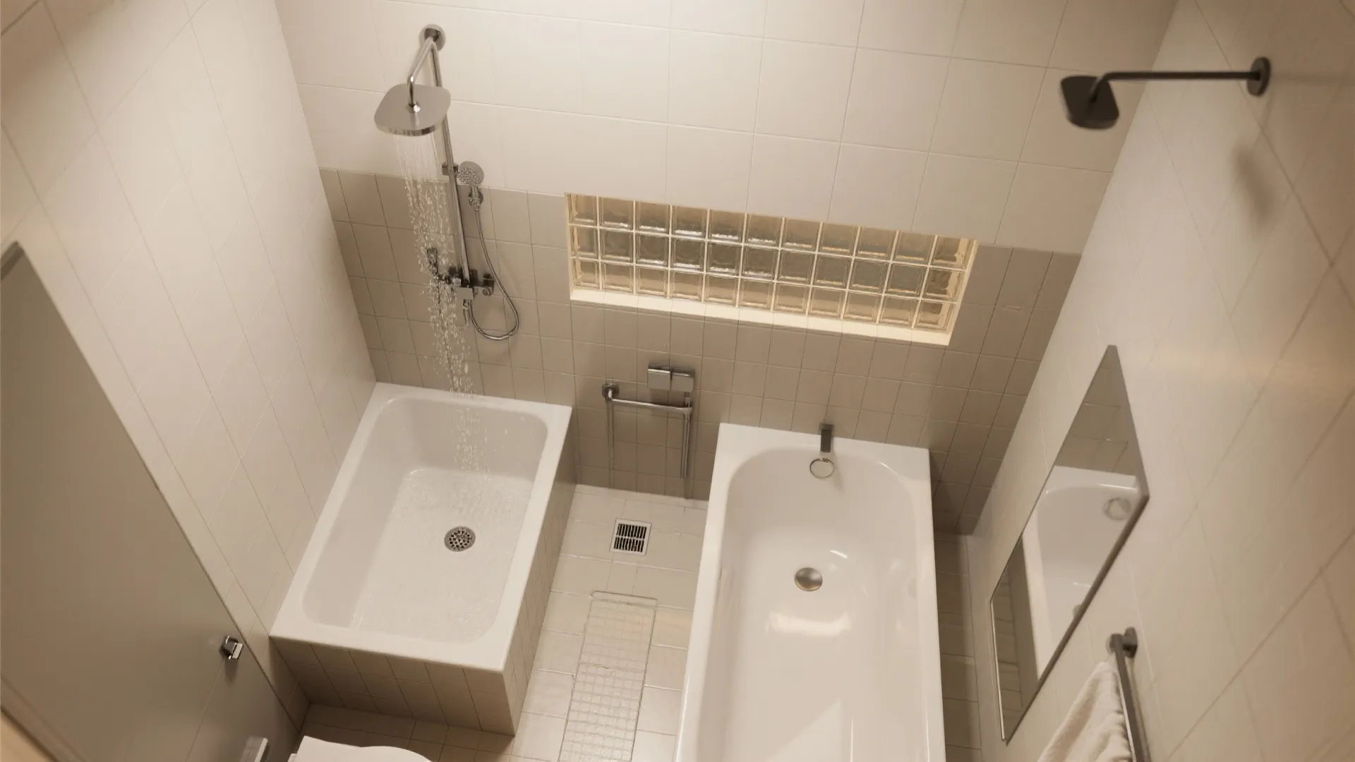 2. Linear Wet Zone with Half-Height Divider