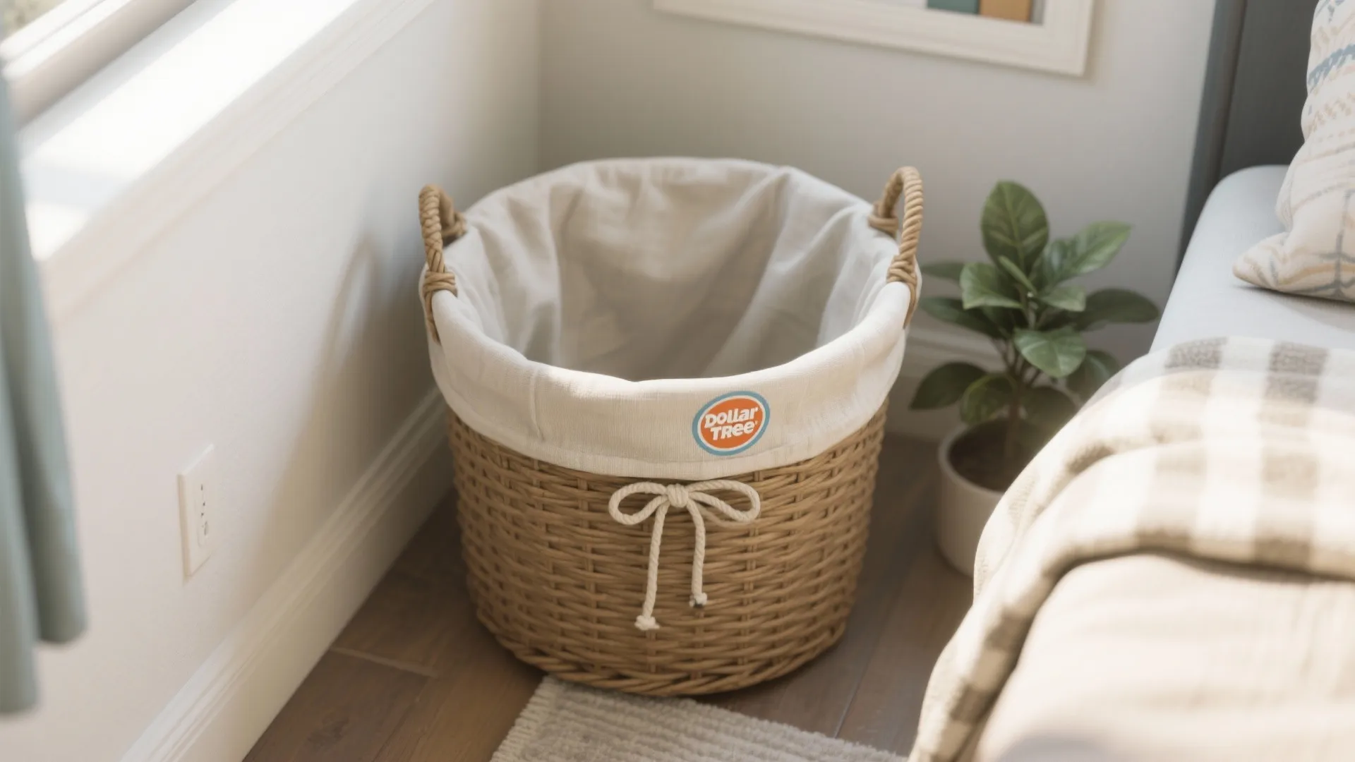 3. Fabric-Lined Chic Hamper