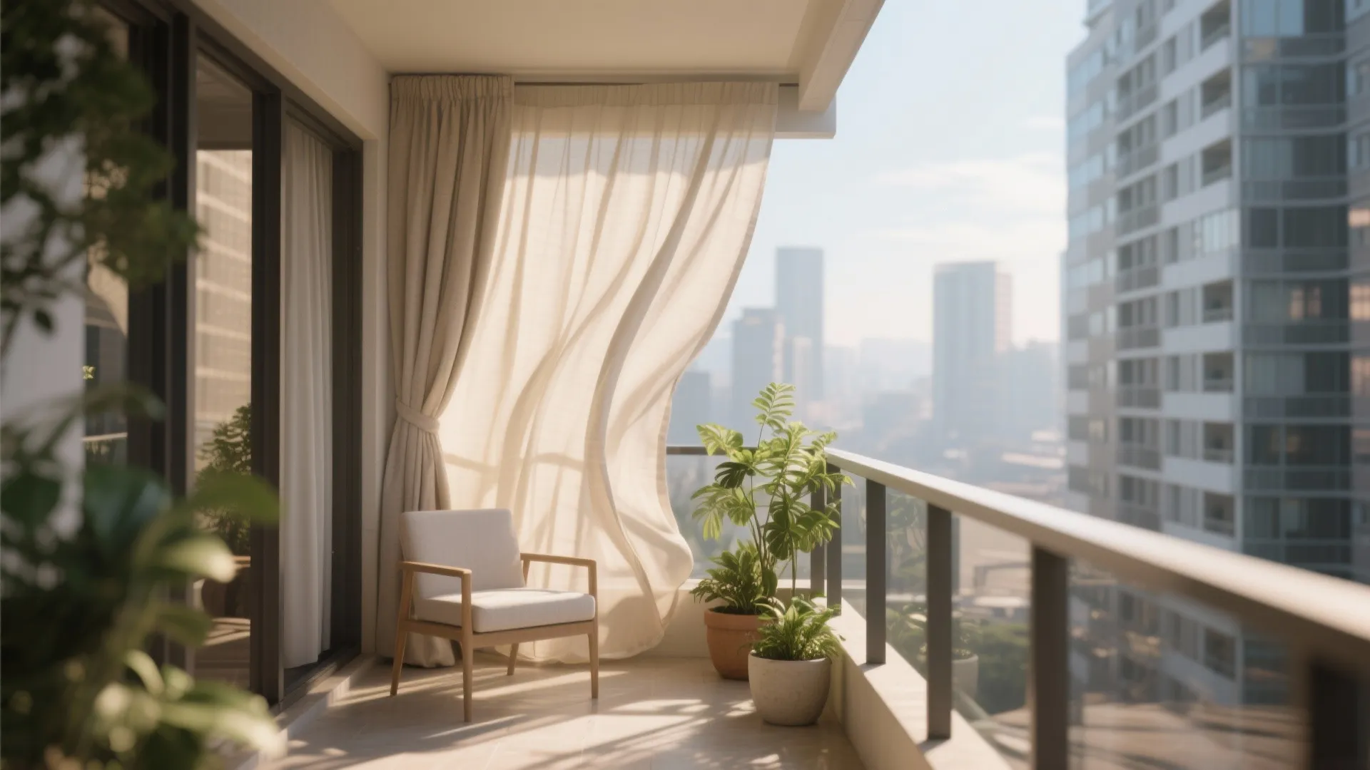 Light linen curtains for airy elegance