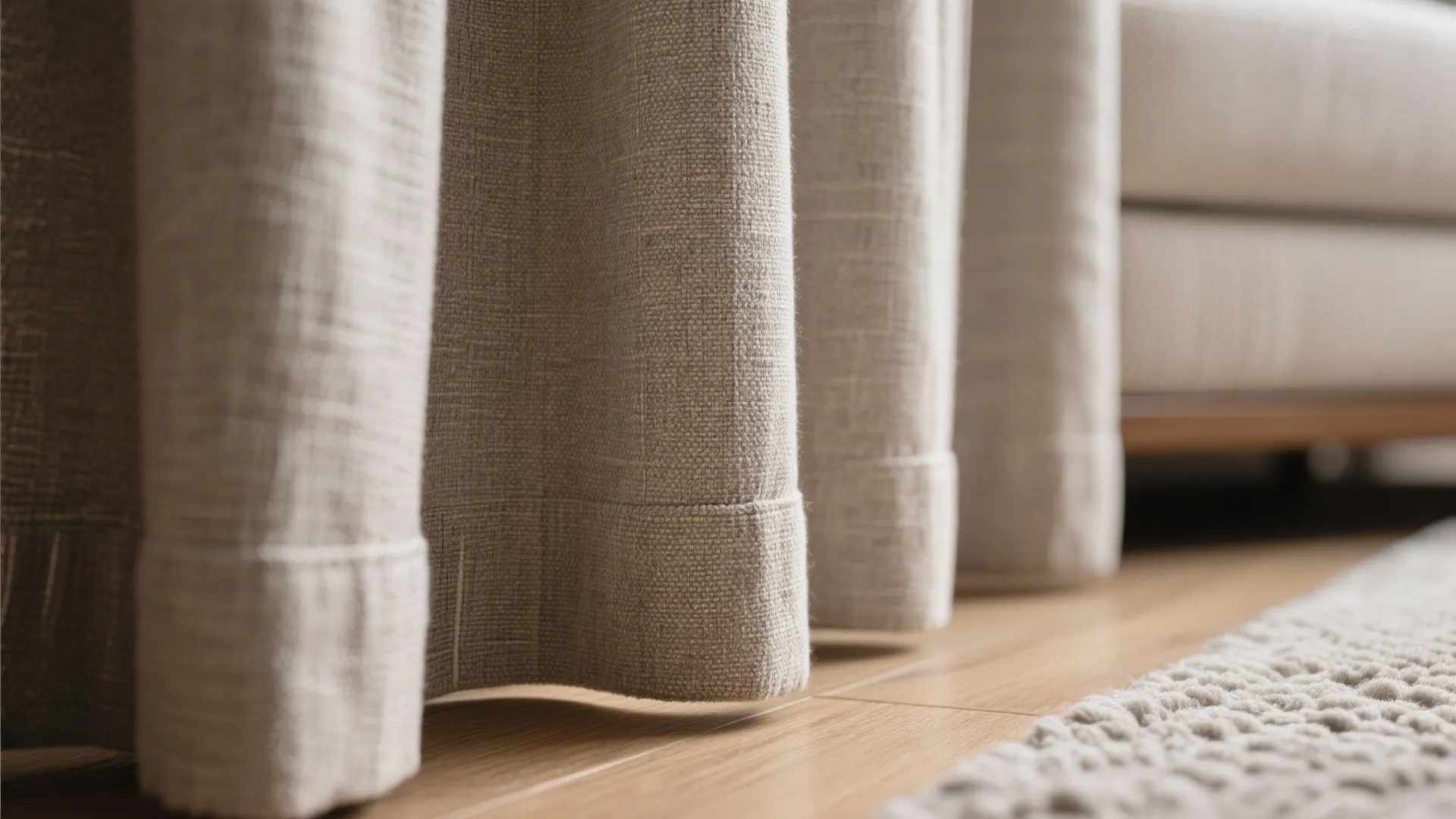 4) Linen-Blend Neutral with Textured Weave