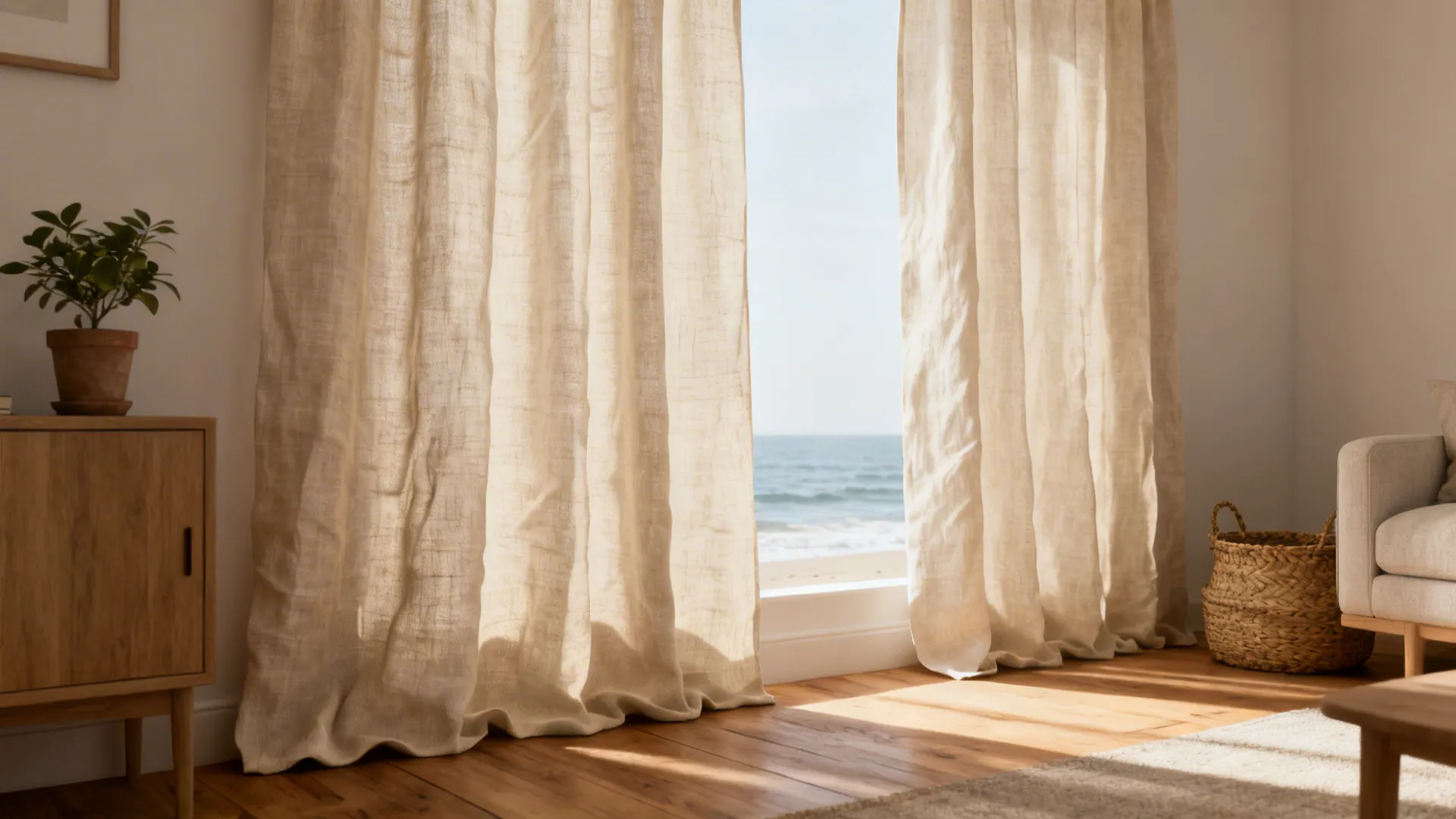 3. Linen Curtains (Casual and Timeless)