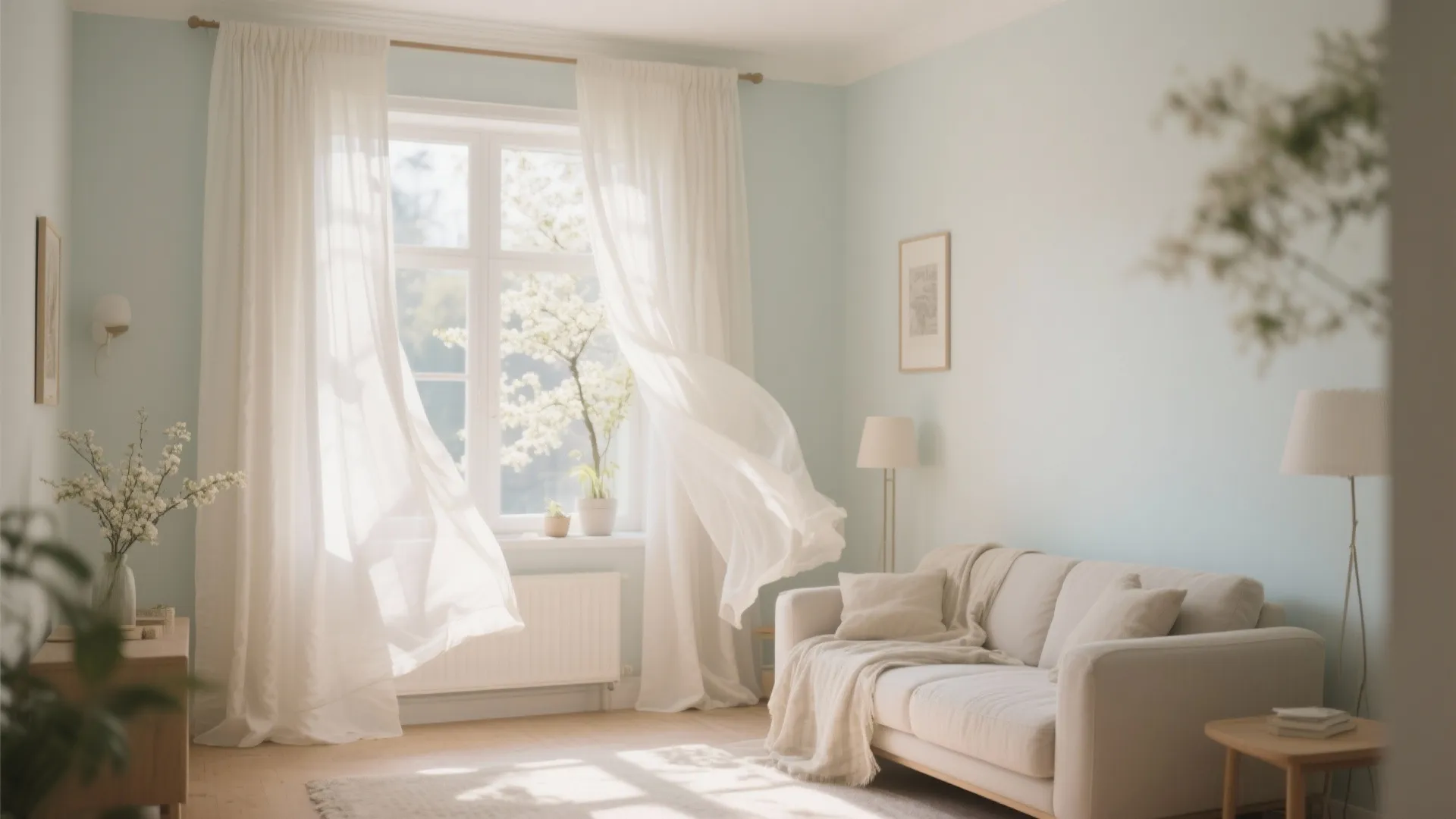 1. Light Linen Curtains for an Airy Feel