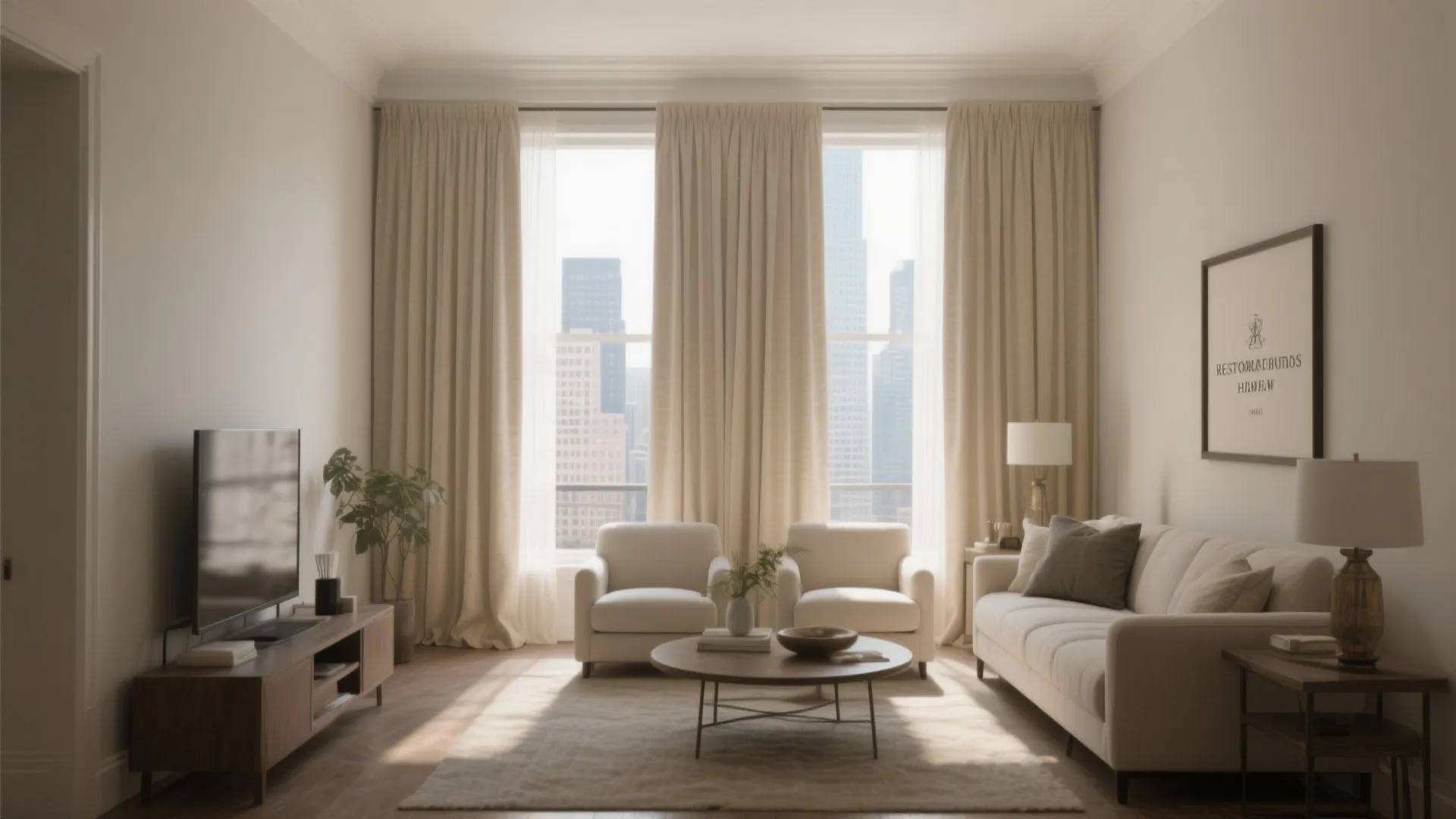 Linen Draperies for Soft Framing