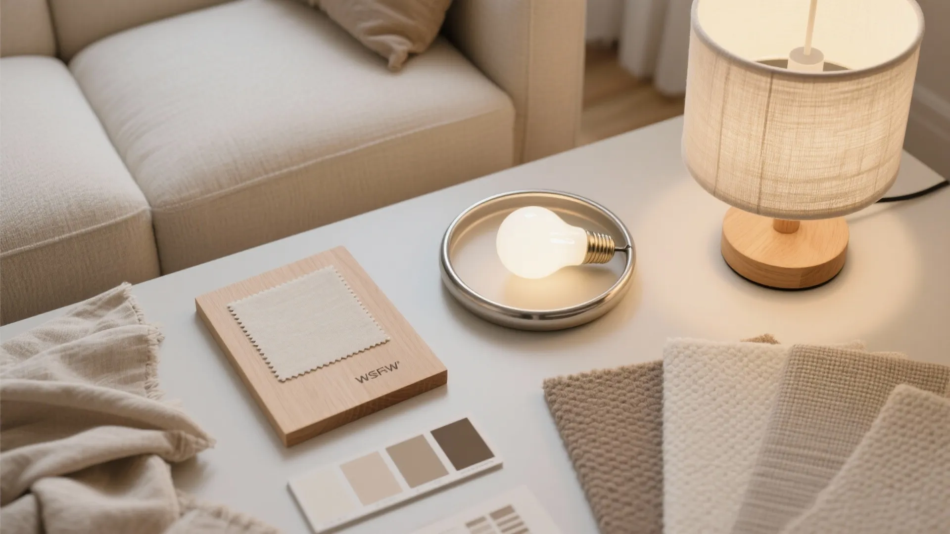 5) Low-Profile Drum Shade (Fabric or Linen)