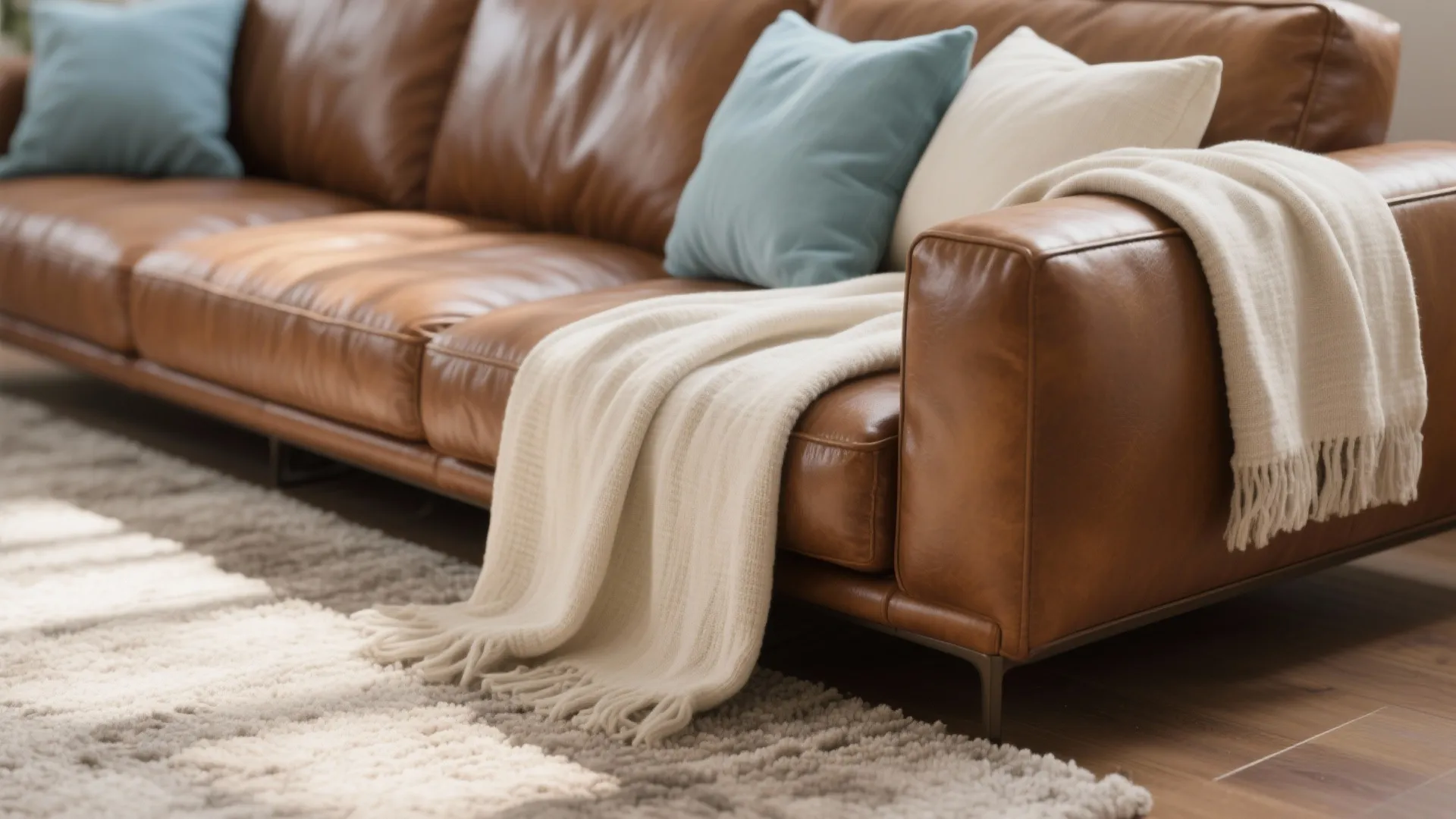 1. Layer with light textiles to brighten the room