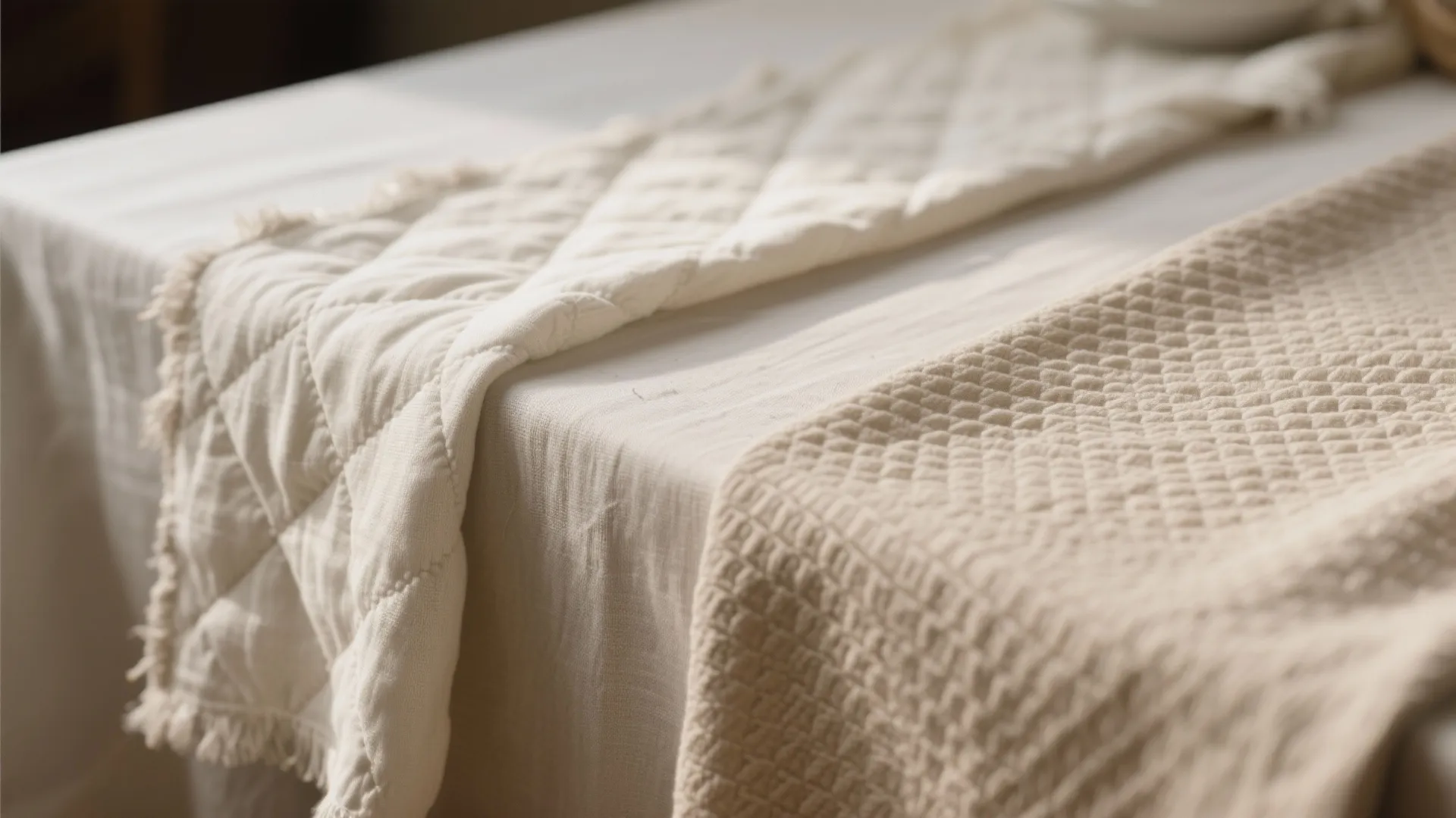 Idea 2: Embrace texture—slub linen, matelassé, or subtle waffle