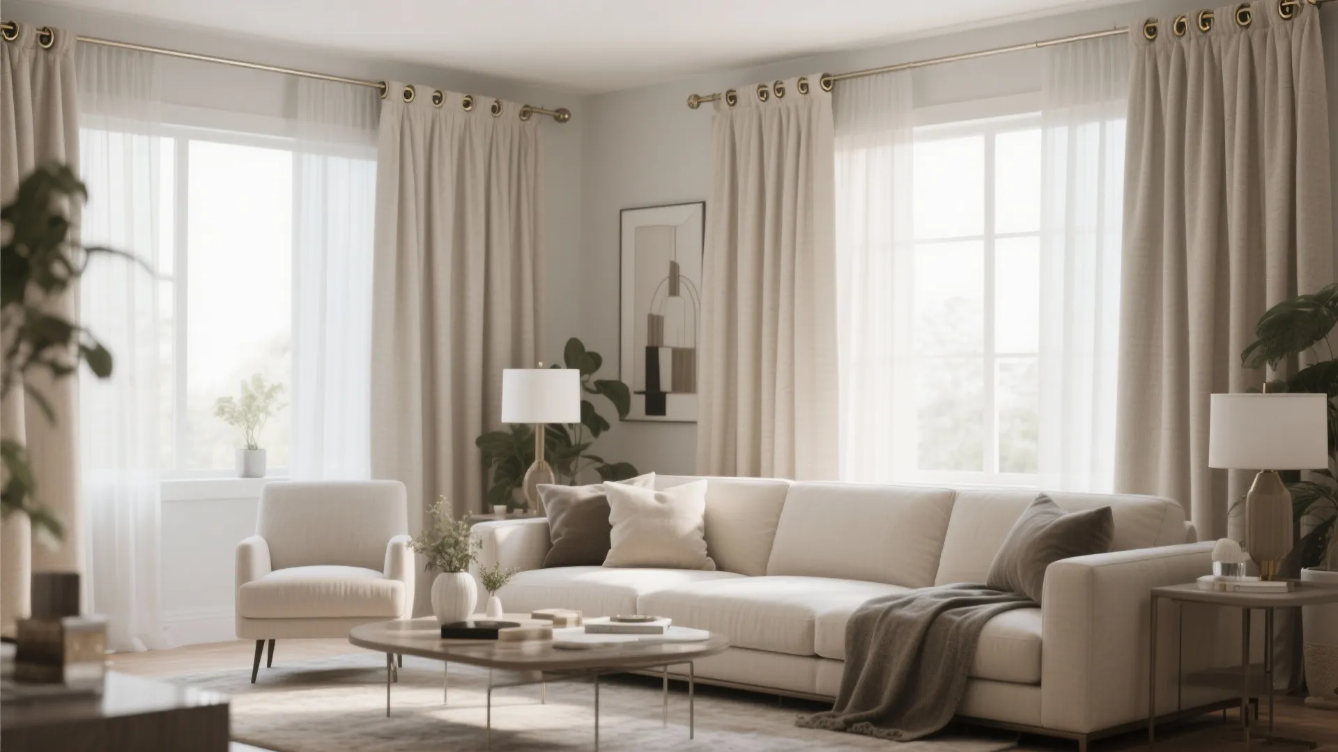 4. Neutral Linen with Metal Grommets