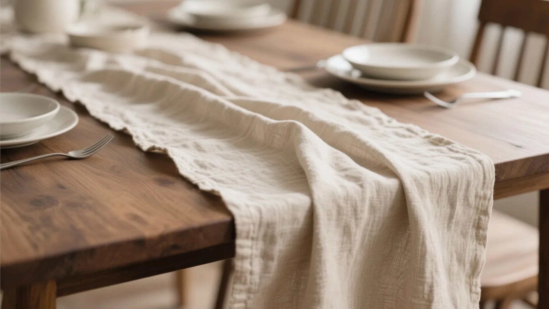 1. Layered Linen on Wood