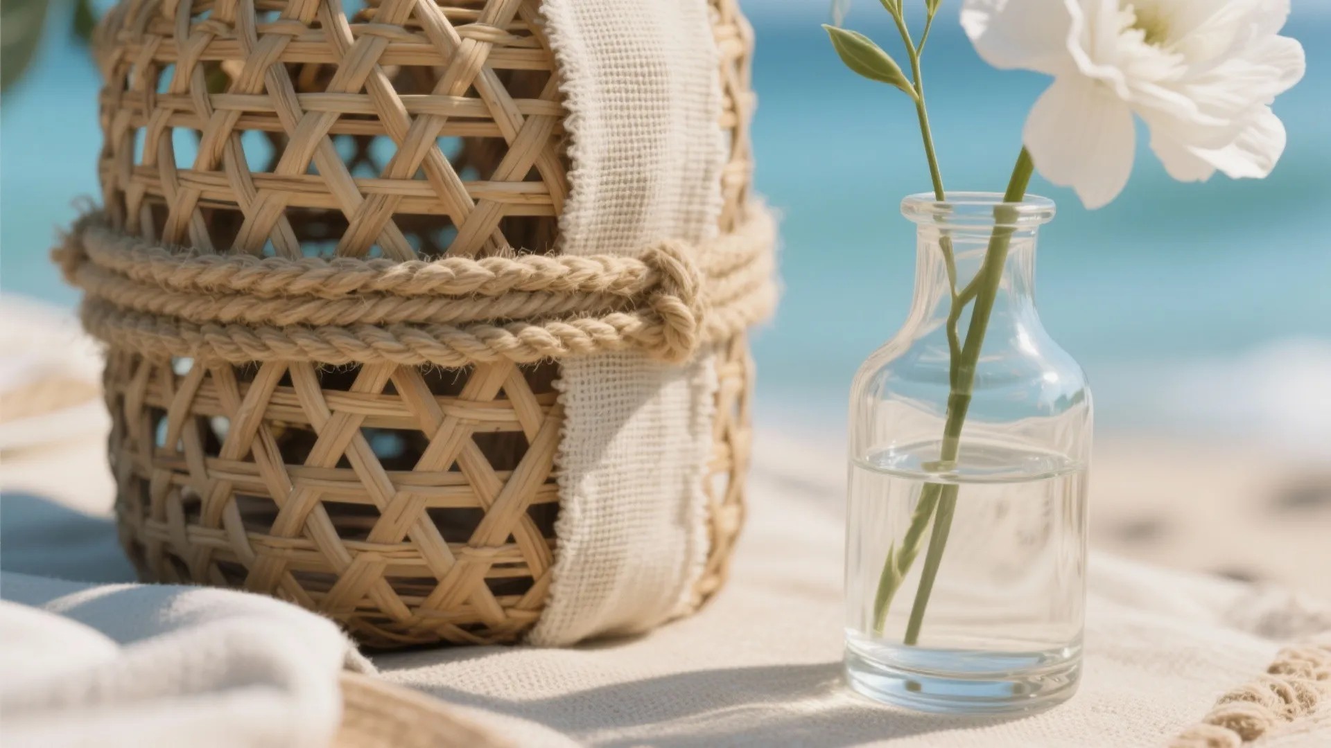 Modern Coastal Blues: Soft Blue, Sand, and Natural Textures