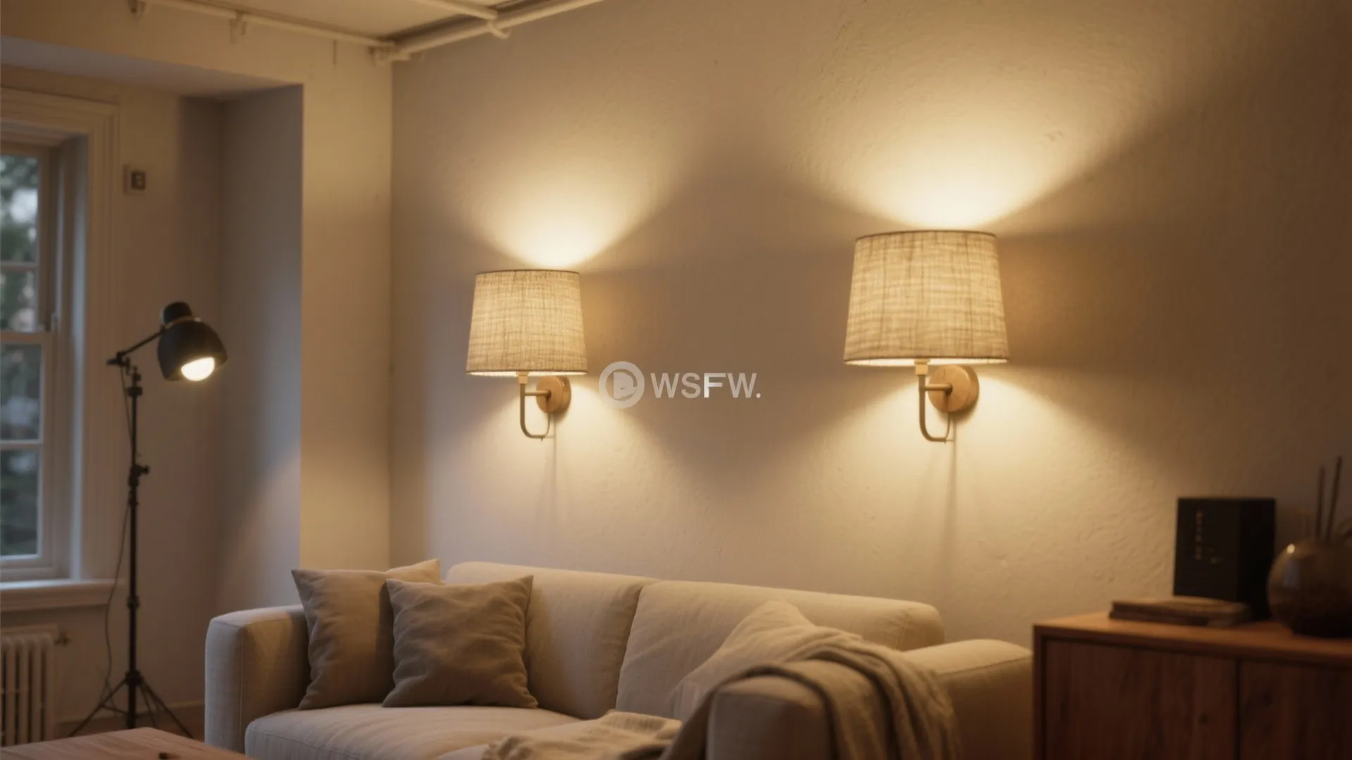 Textured Linen Sconces for Gentle Diffusion