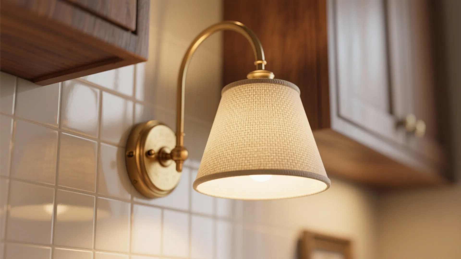 Warm metals and textured linen shades