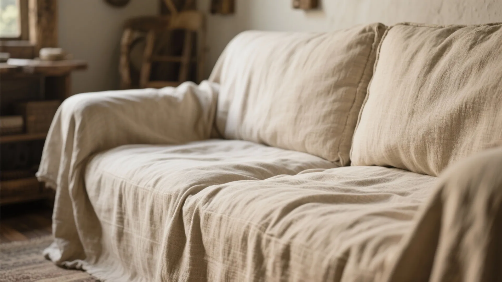 3. Natural Linen Slipcovers
