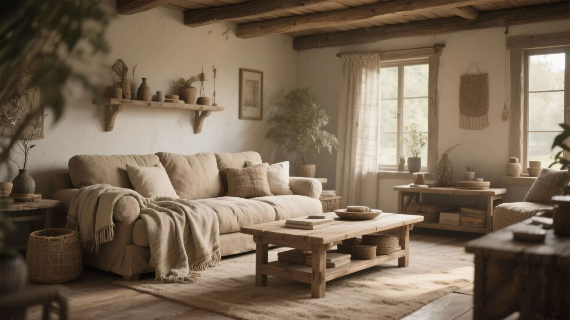 3. Overstuffed Linen Sofas