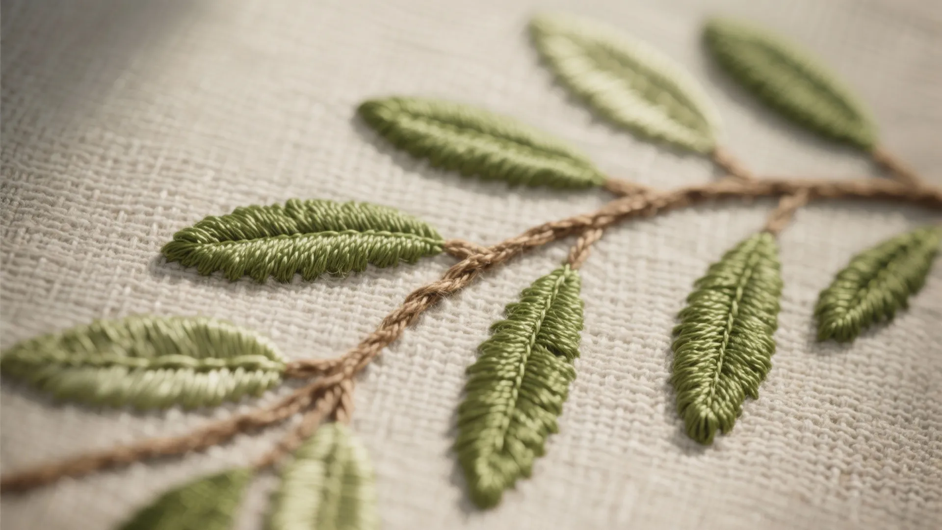 Botanical Stems on Natural Linen