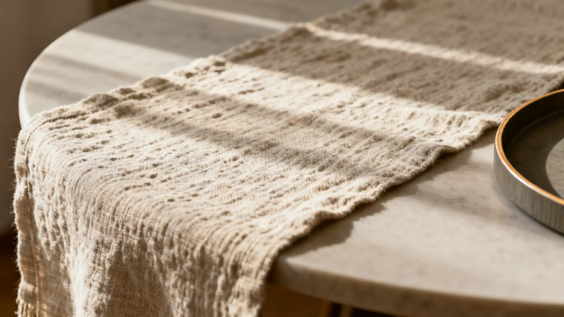 Textured Linens and a Curated Tray