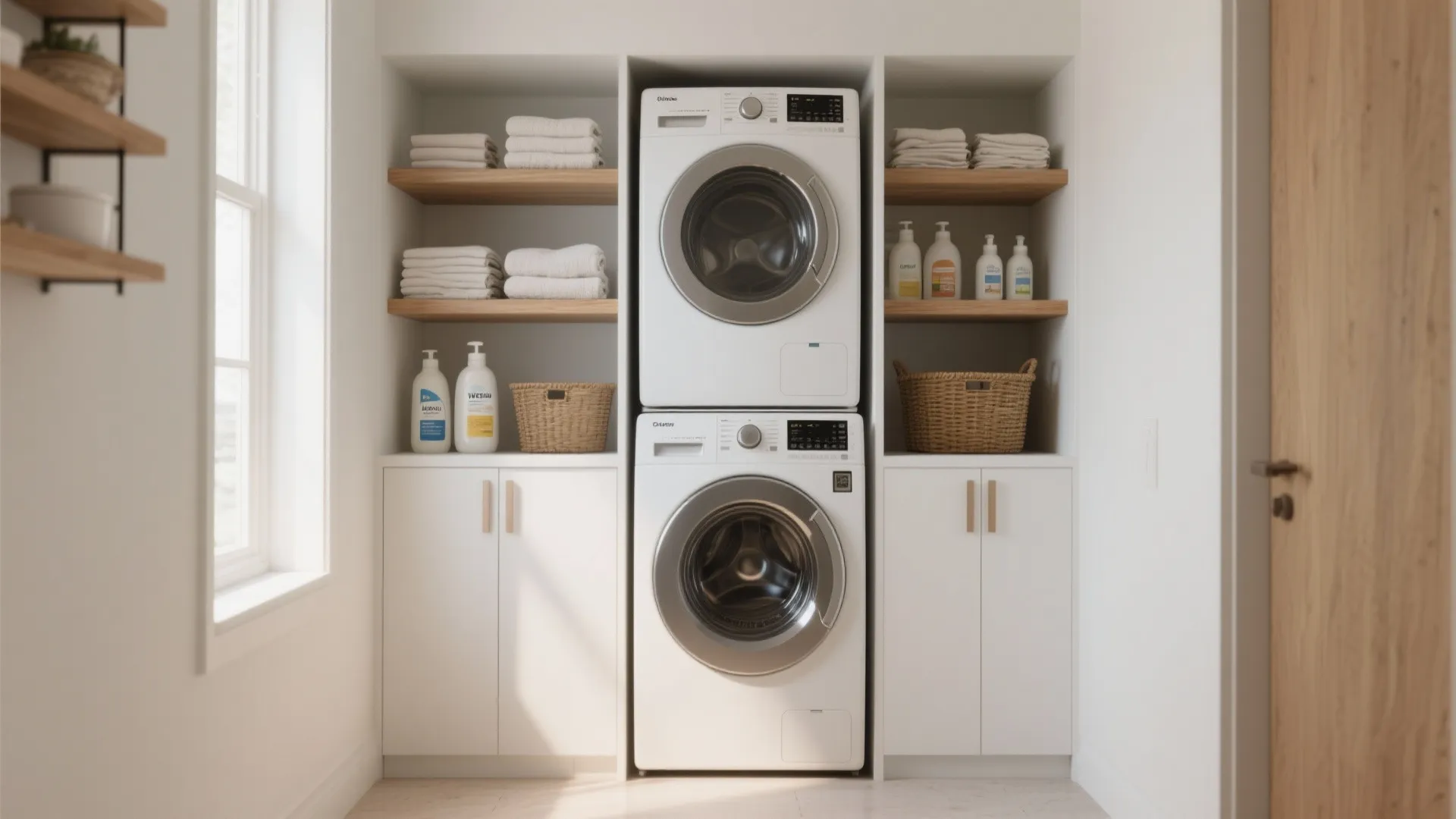 1. Turn the Alcove into a Linen Tower