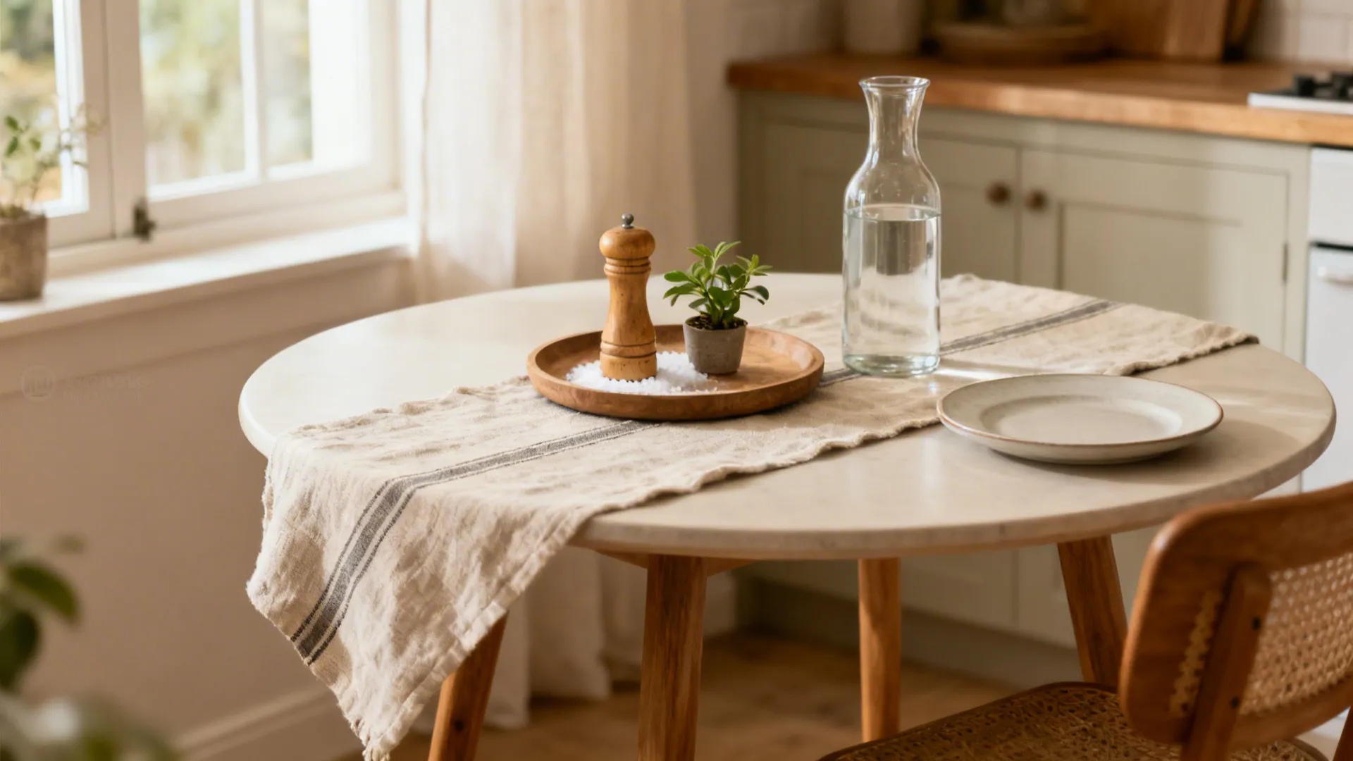 Textured Linens and a Curated Tray