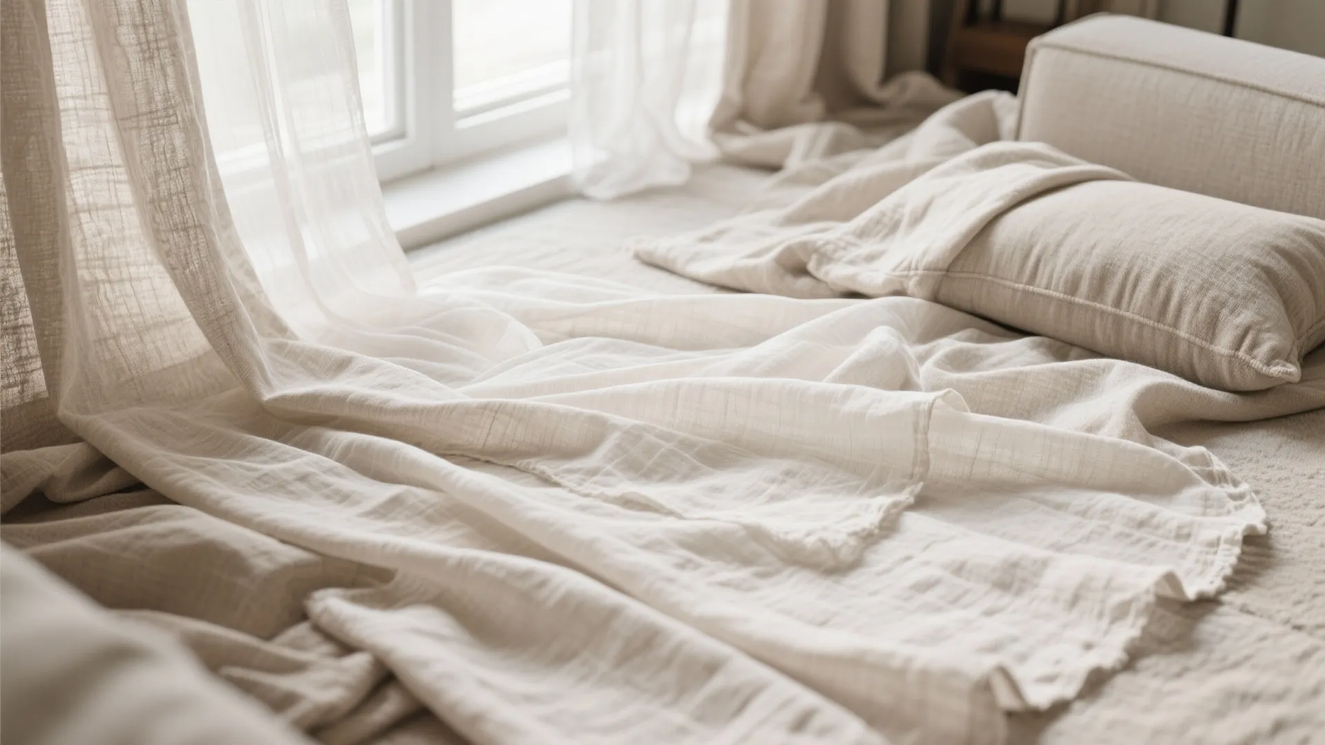 9. Layered Linen and Voile Combo