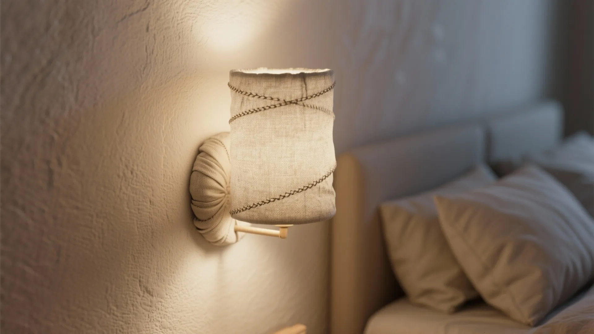 1. Fabric-wrapped wall sconces