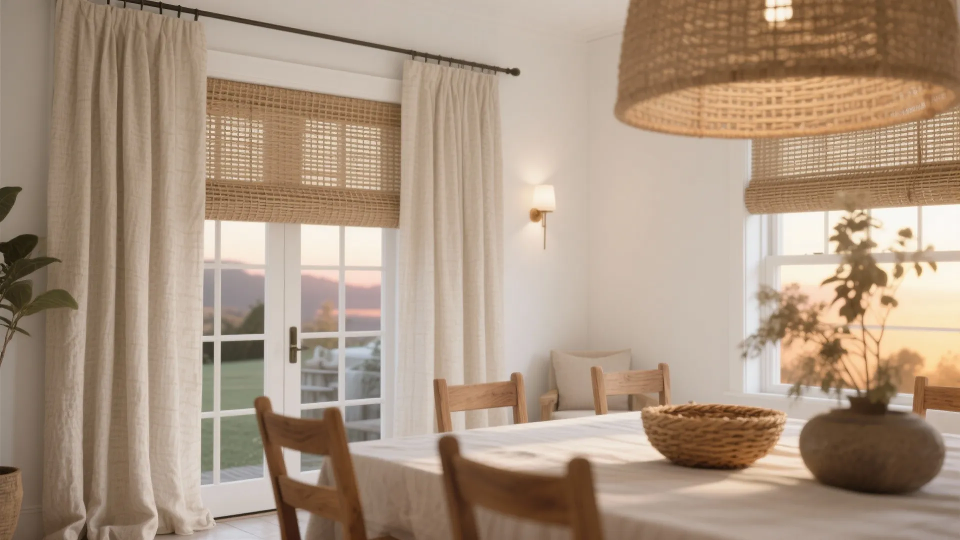 Textured linens and natural weaves for warmth