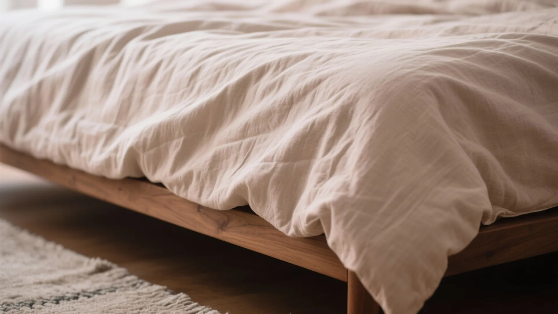 Minimalist Textures: Linen, Wood, and Soft Rugs