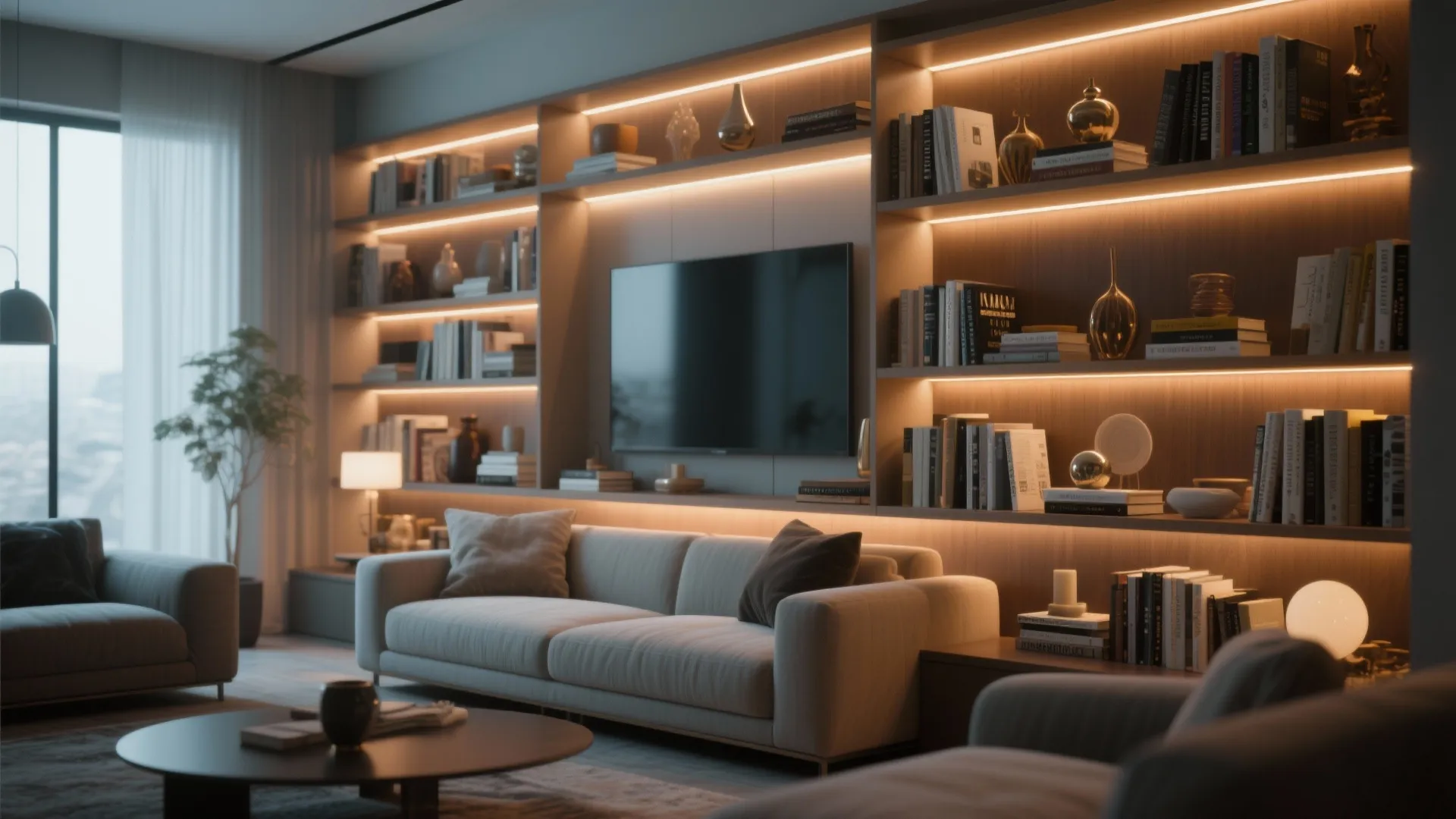 8. Bookshelf with Integrated Lighting