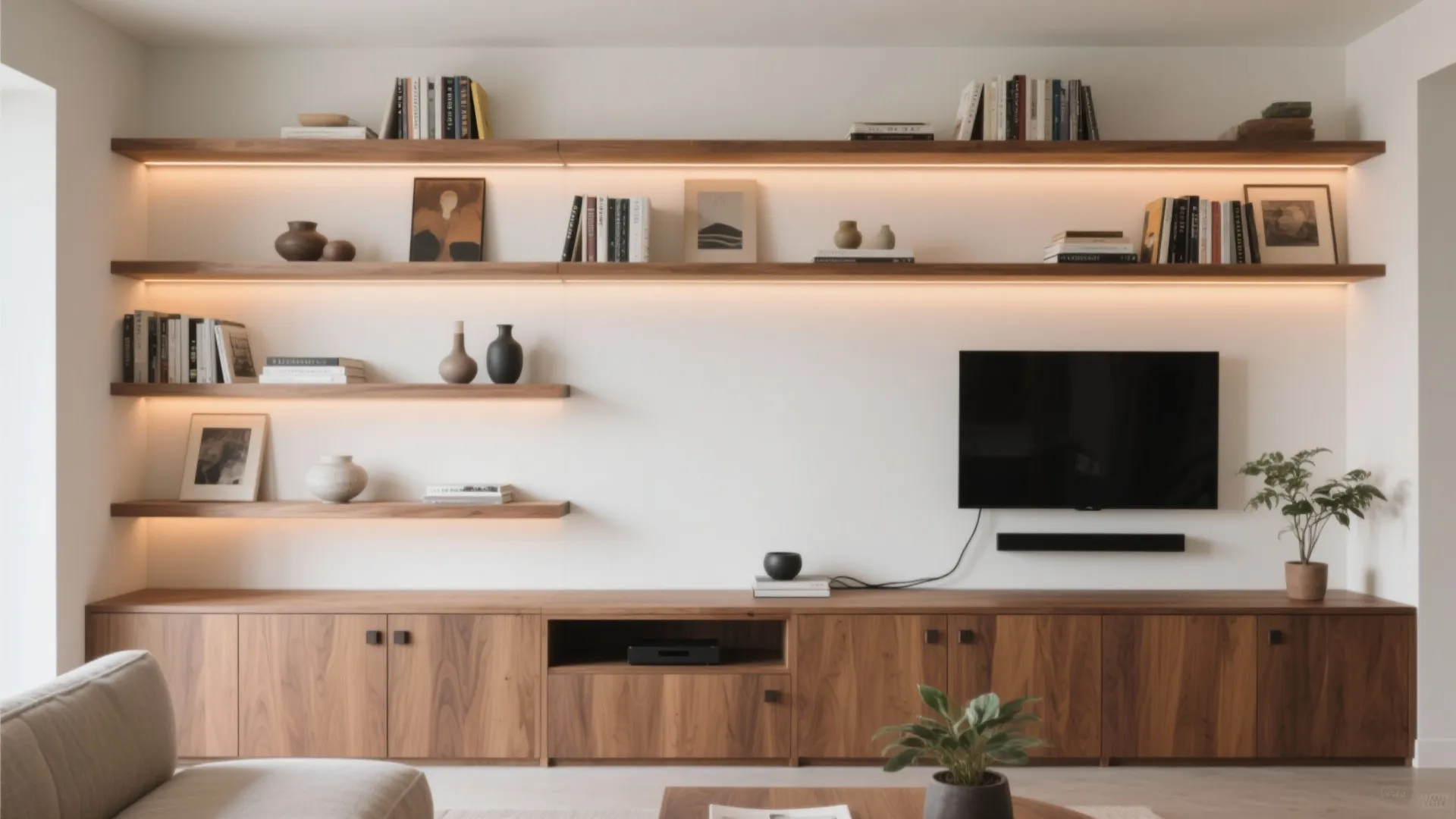 Minimalist Built-ins with Integrated Lighting