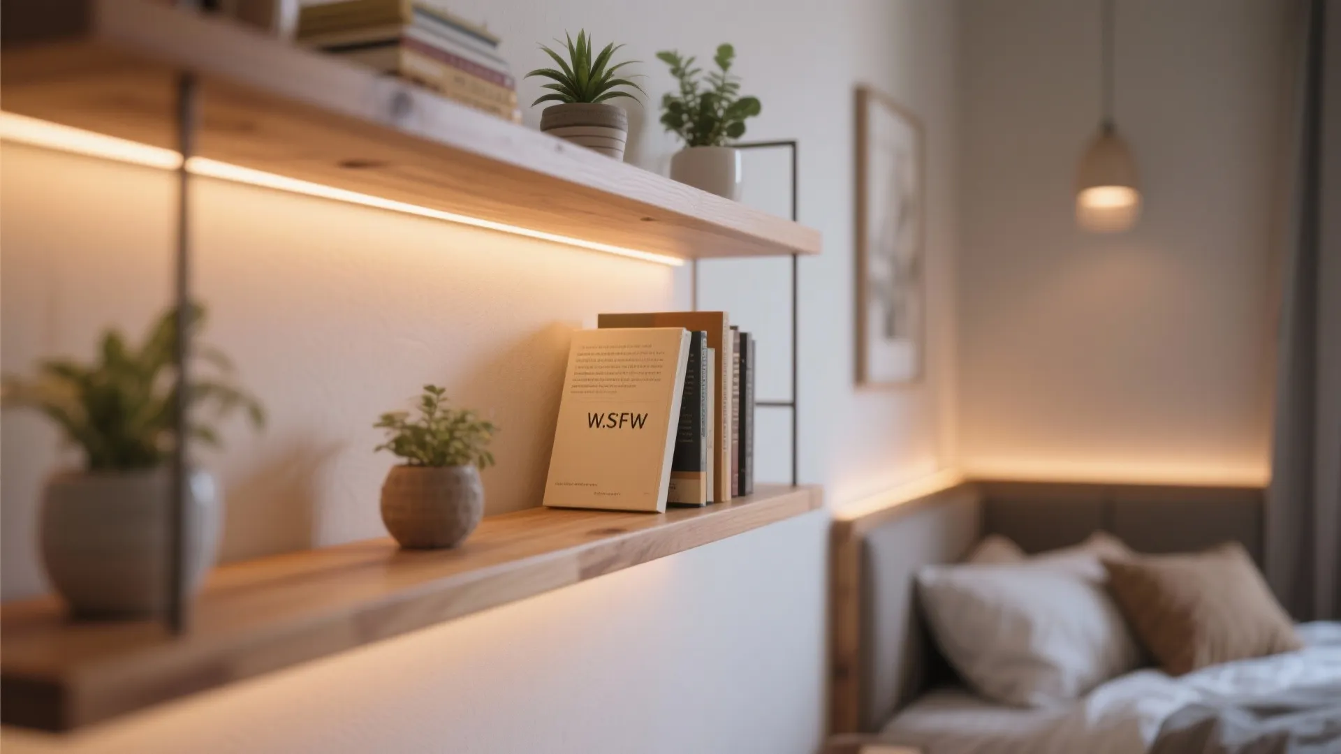 Floating Shelves with Integrated Lighting