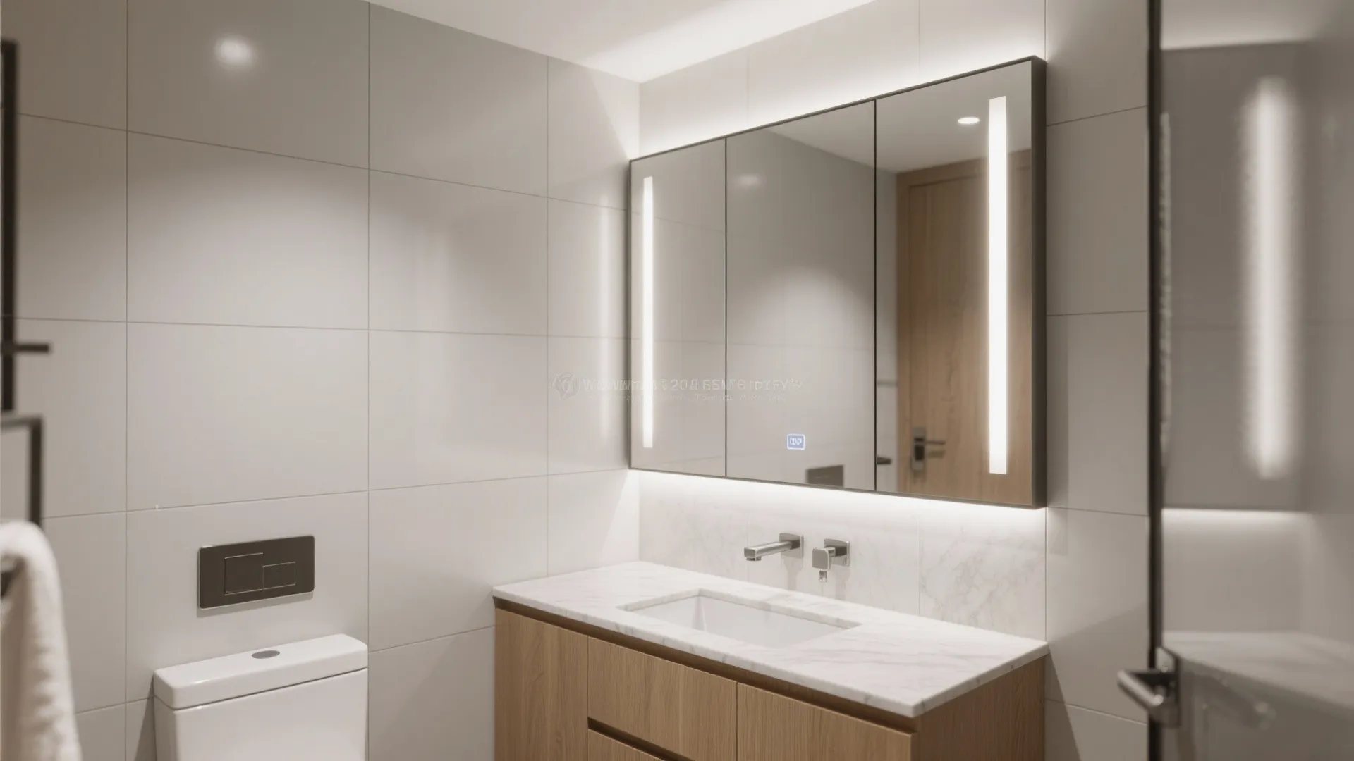 Light-Layered Mirror Cabinet (Task + Ambient)